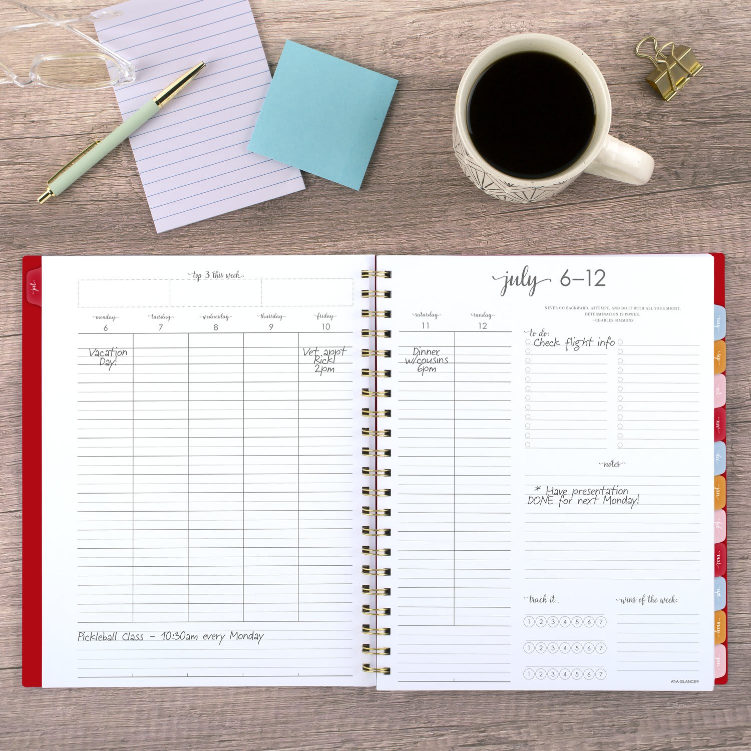 AT-A-GLANCE Harmony Academic 2026-2027 Weekly Monthly Planner, Scarlet, Large, 8 1/2in x 11in - Image 3
