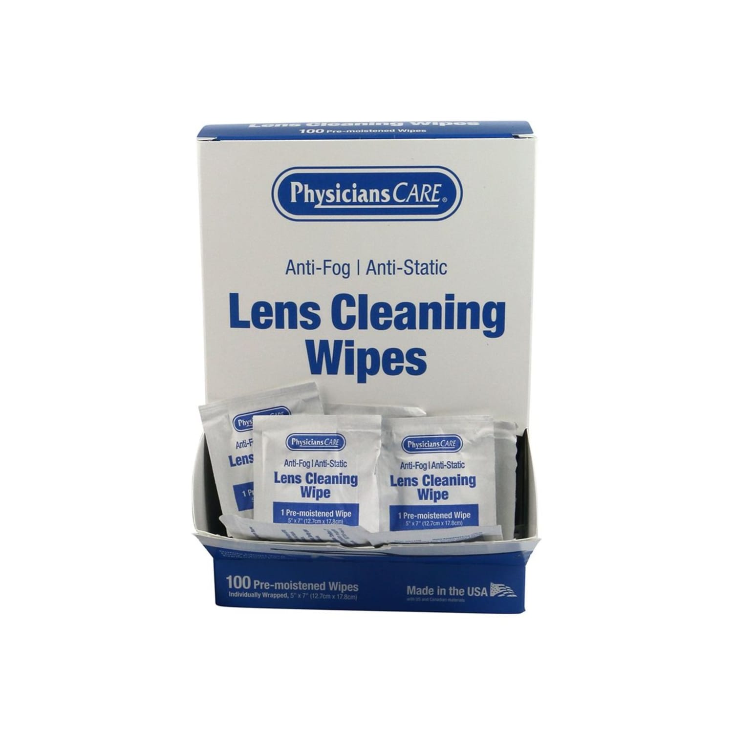 PhysiciansCare Lens Cleaning Wipes, 5-5/16in, Pack Of 100 Wipes - Image 3