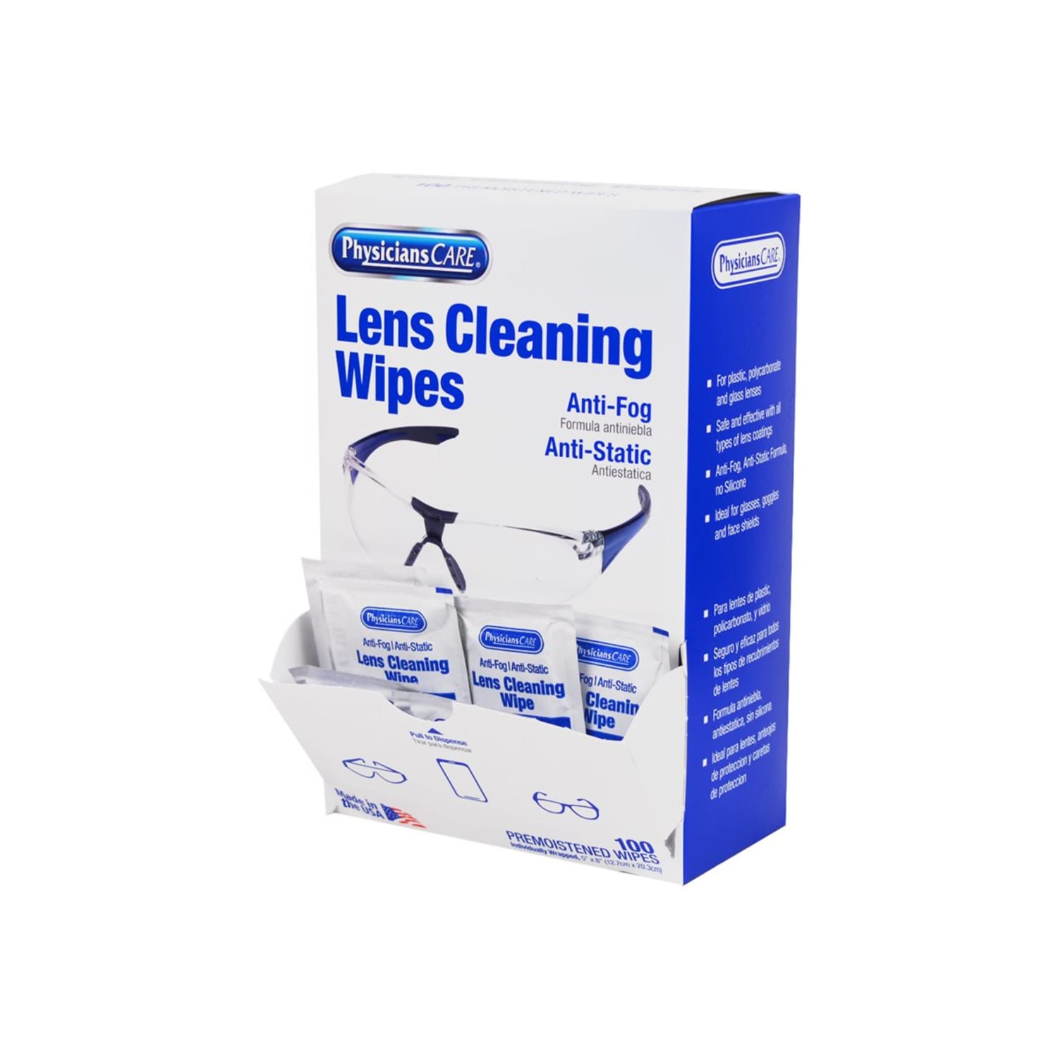 PhysiciansCare Lens Cleaning Wipes, 5-5/16in, Pack Of 100 Wipes - Image 4