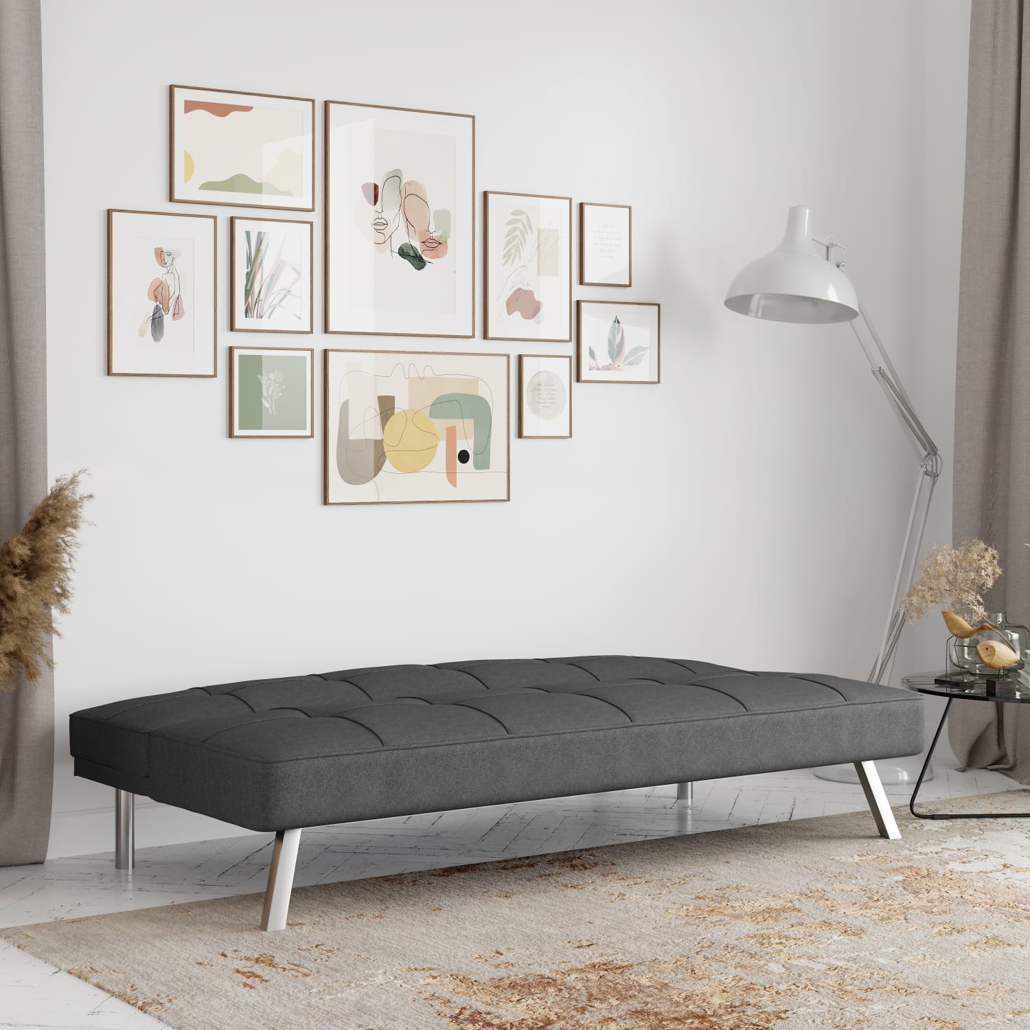 Lifestyle Solutions Serta Condor Convertible Sofa, Charcoal - Image 5