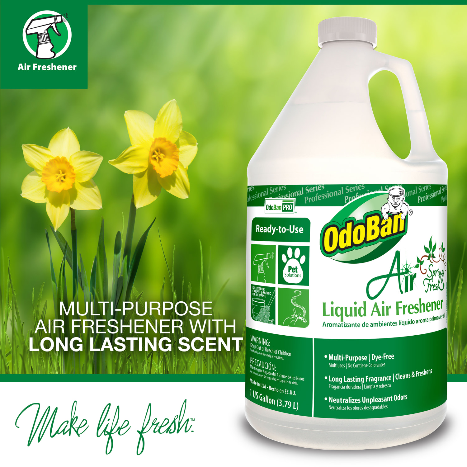 OdoBan Professional Series Ready-To-Use Liquid Air Freshener, Cherry, Spring Fresh And Lavender Scent, 1 Gallon, Pack Of 3 Jugs - Image 4