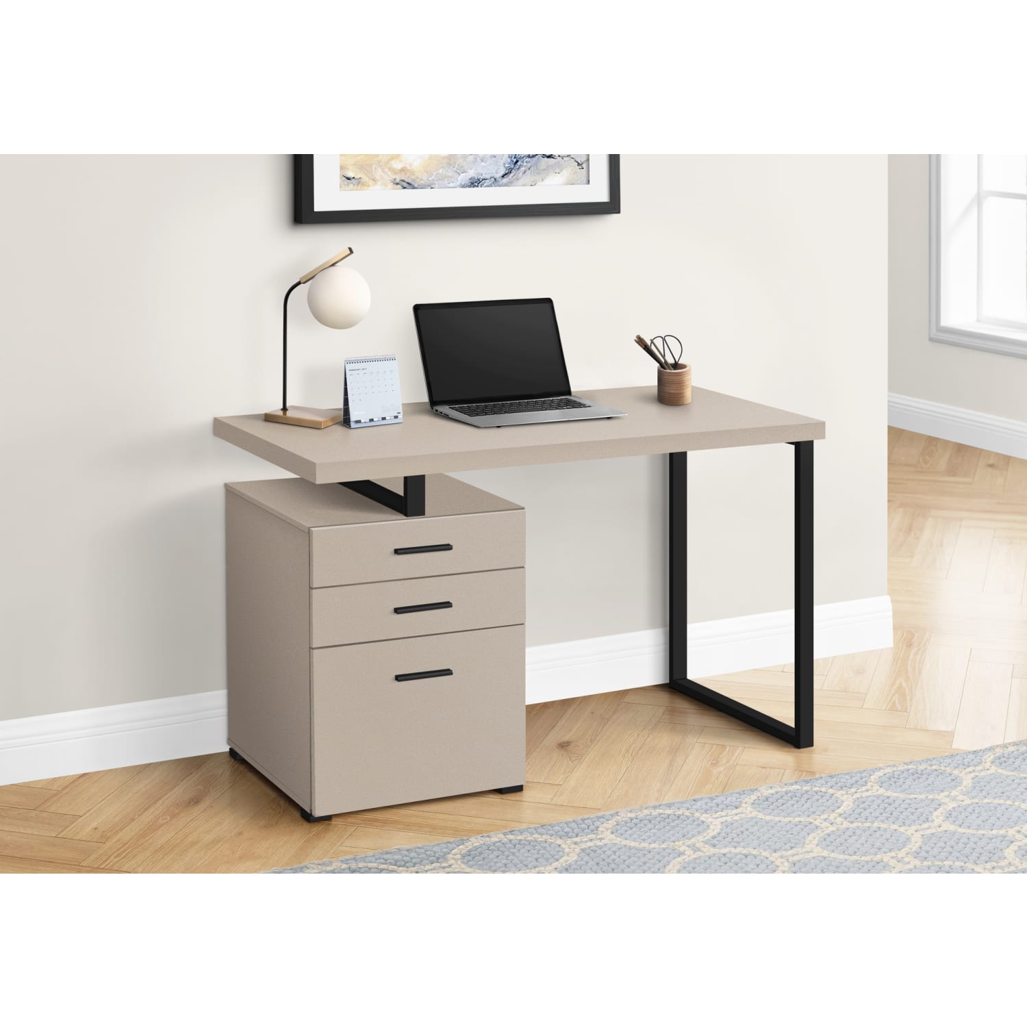 Monarch Specialties Melody 48inW Computer Desk, Taupe - Image 3