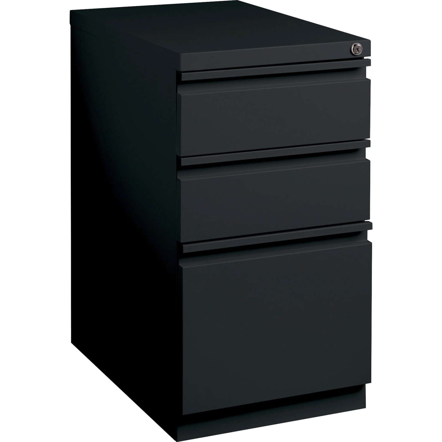 Lorell 22-7/8inD Vertical 3-Drawer Mobile Pedestal File Cabinet, Black - Image 3