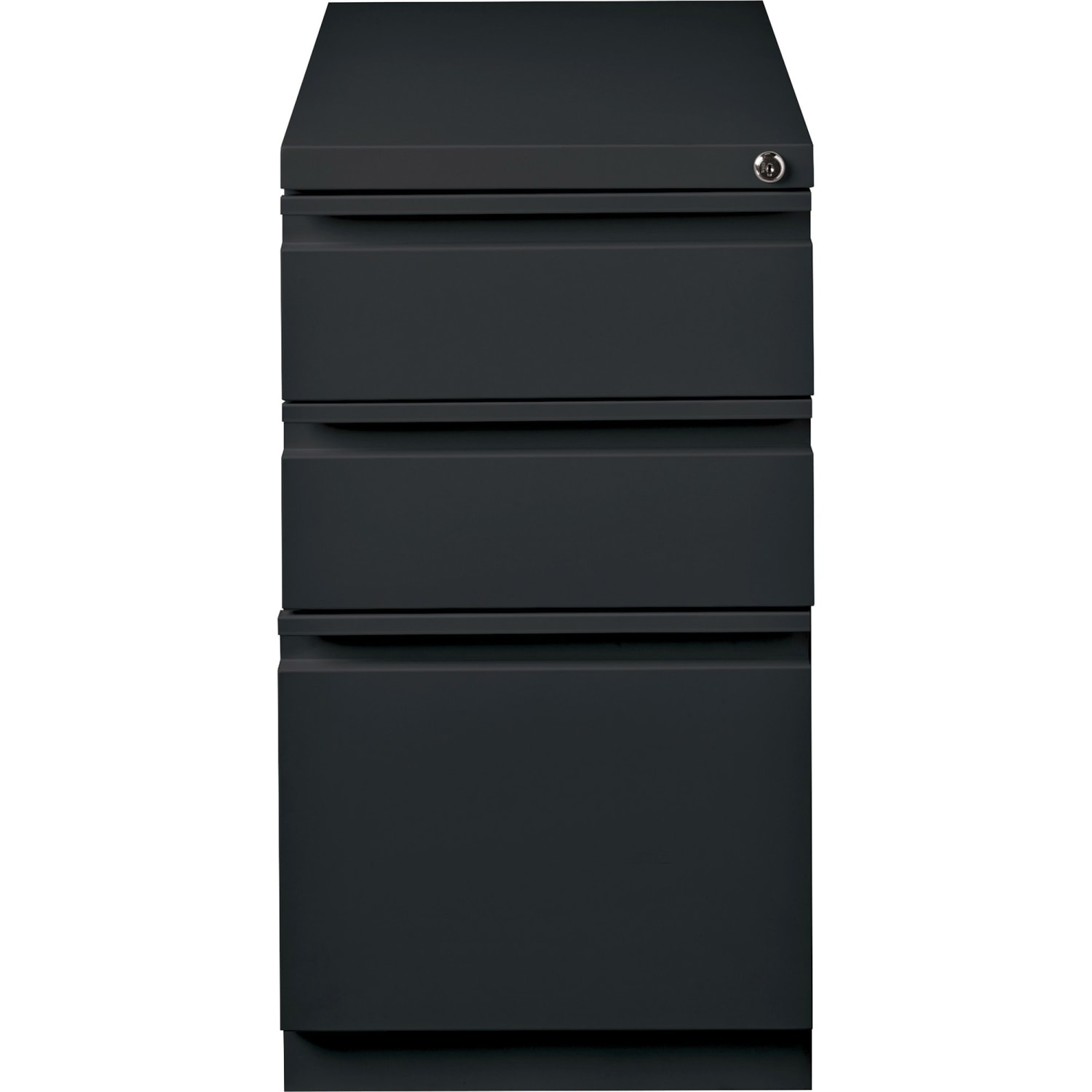 Lorell 22-7/8inD Vertical 3-Drawer Mobile Pedestal File Cabinet, Black - Image 4