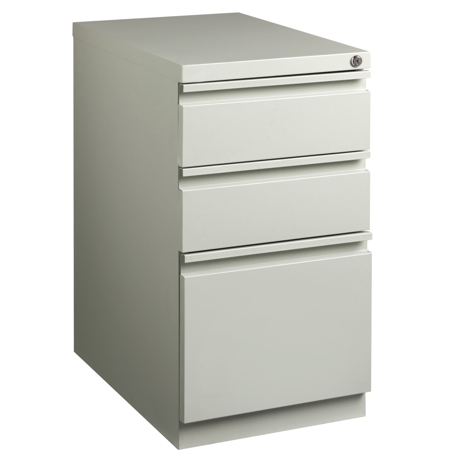 Lorell 22-7/8inD Vertical 3-Drawer Mobile Pedestal File Cabinet, Light Gray - Image 3