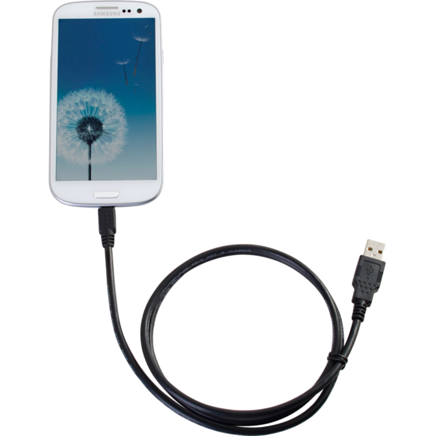 C2G 6ft Samsung Galaxy Charge and Sync Cable - 6 ft USB Data Transfer Cable for Tablet PC - First End: 1 x USB Type A - Male - Second End: 1 x USB - Male - Black - Image 3