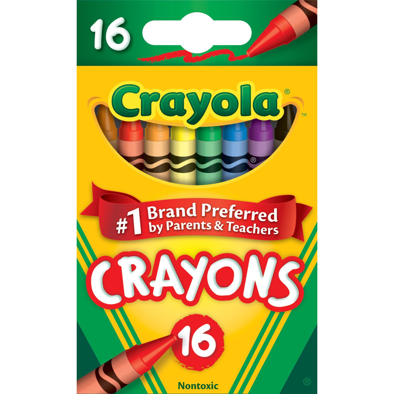Crayola Crayons, Peg Box, Assorted Colors, Box Of 16 Crayons