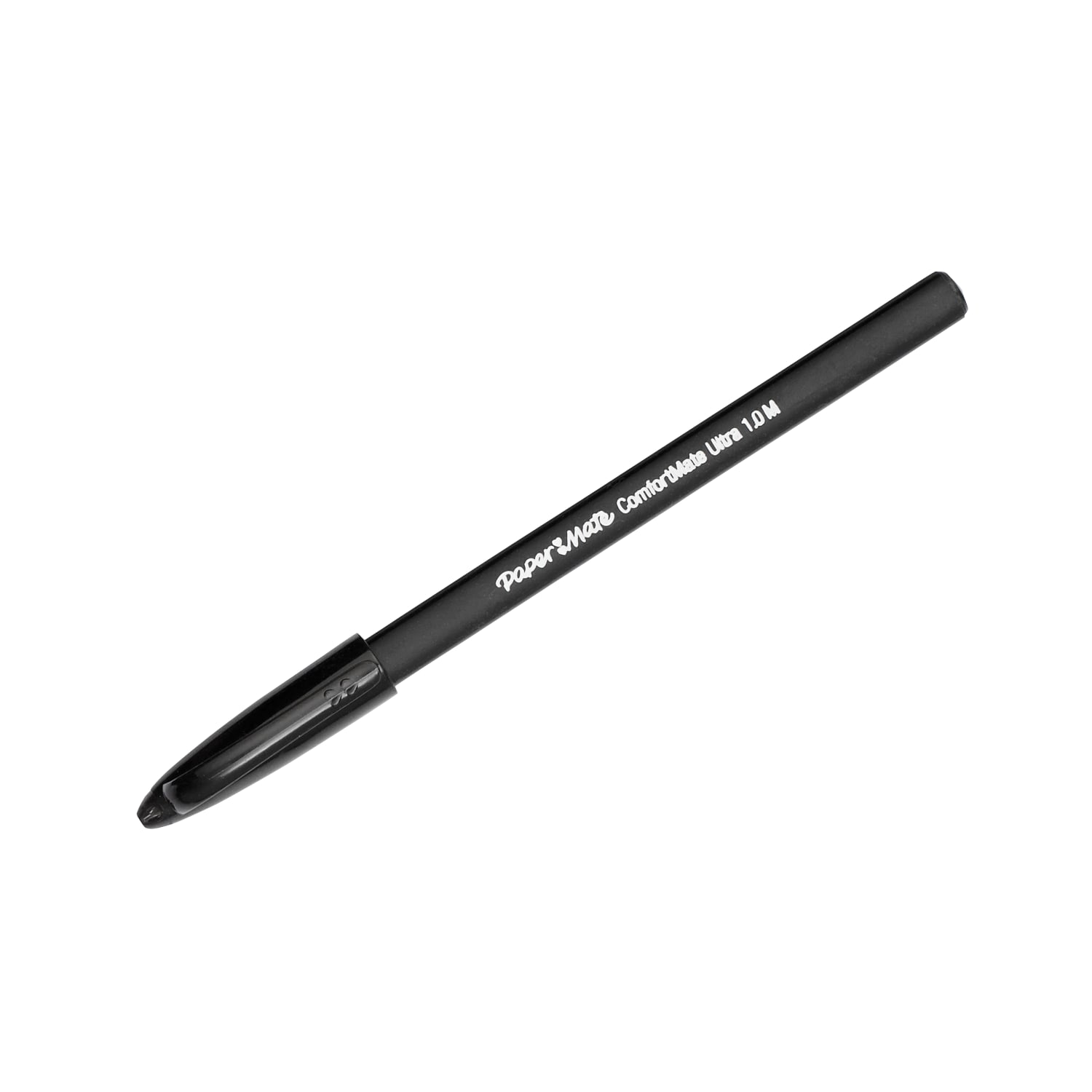 Paper Mate Comfortmate Ultra Ballpoint Stick Pens, Medium Point, 1.0 mm, Black Barrel, Black Ink, Pack Of 12 - Image 3