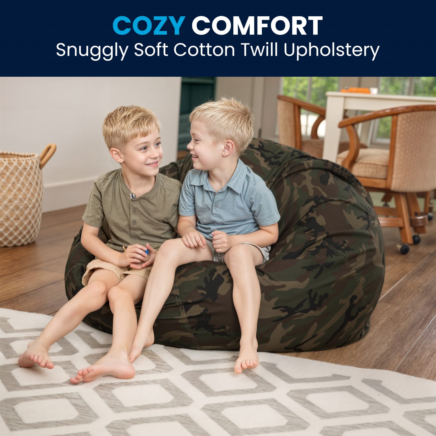 Flash Furniture Oversized Bean Bag Chair For Kids And Adults Camouflage PopularChairscom