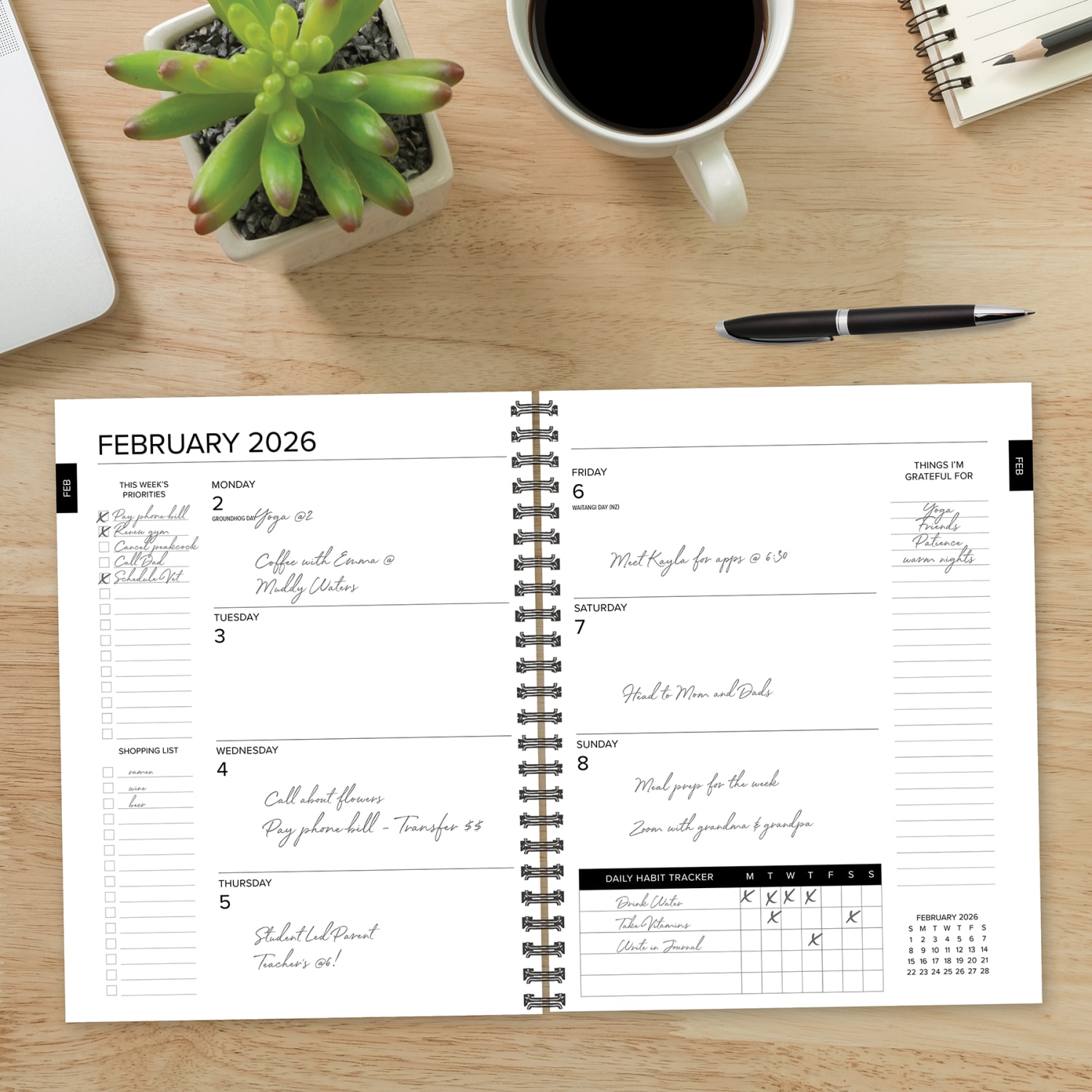 2026 Willow Creek Press Softcover Weekly/Monthly Planner, 6-1/2in x 8-1/2in, Basic Blue, January To December, 57834 - Image 3