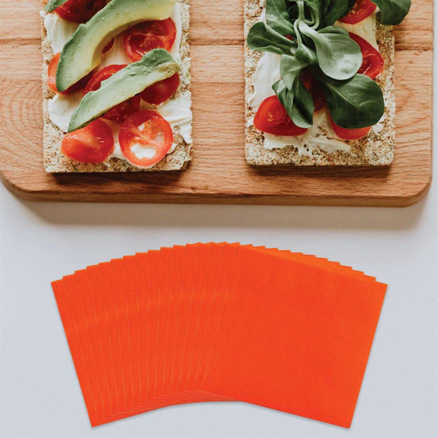 JAM PAPER Small Beverage Napkins - 5 x 5 - Orange - 40/Pack - Image 3