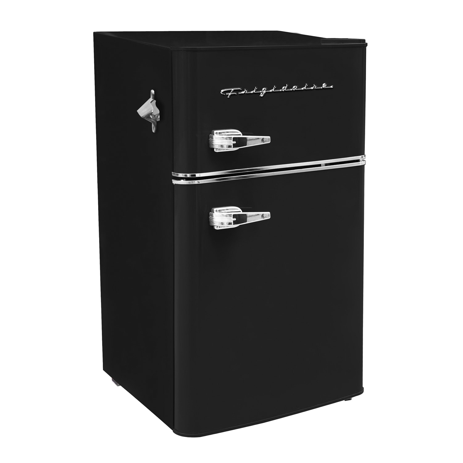 Frigidaire 2-Door Retro 3.2 cu ft Compact Bar Fridge with Freezer and Side Bottle Opener, Black - Image 4