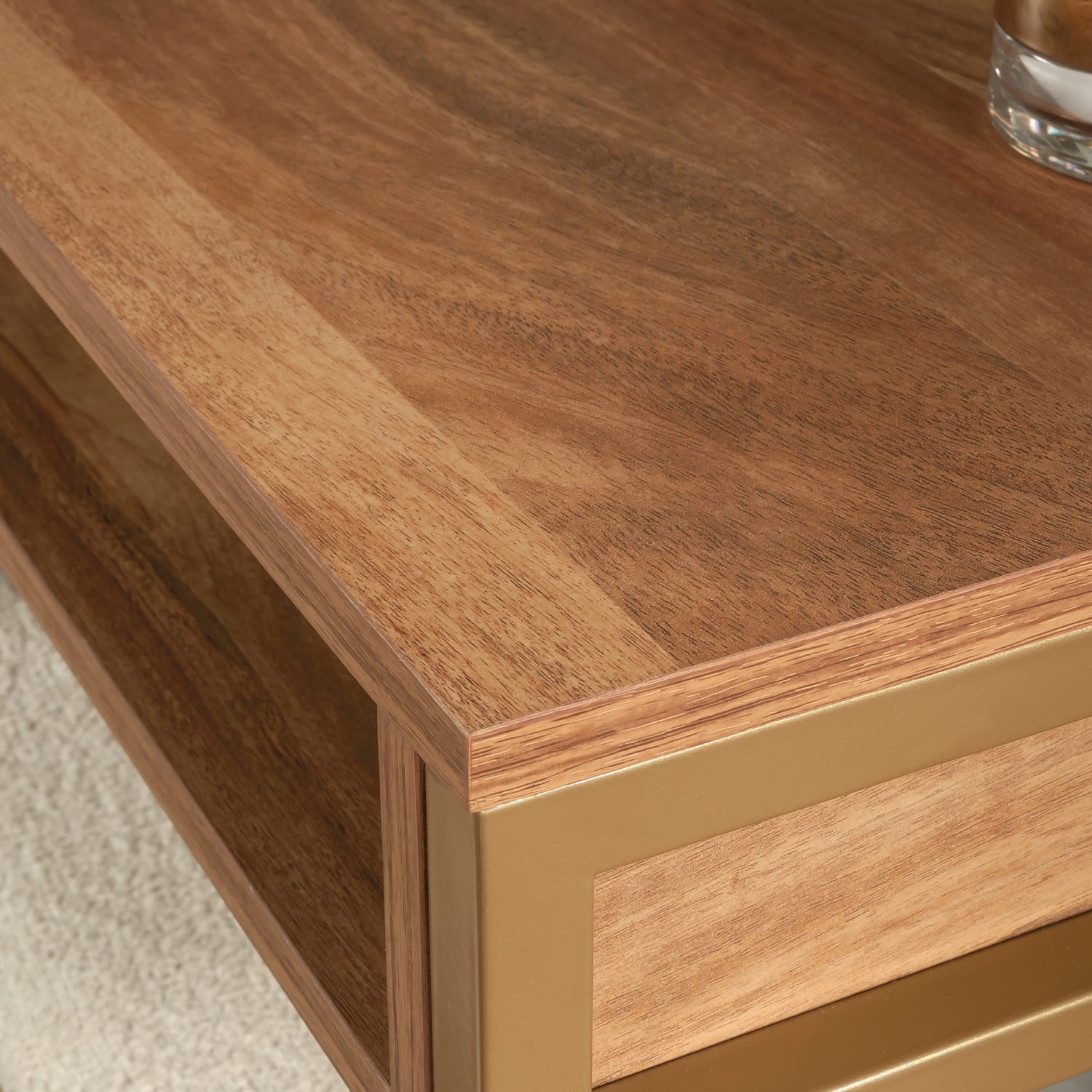 Sauder International Lux Vanity Console With Mirror And Bench, 49-1/2inH x 47-3/8inW x 16-3/4inD, Sindoori Mango - Image 6