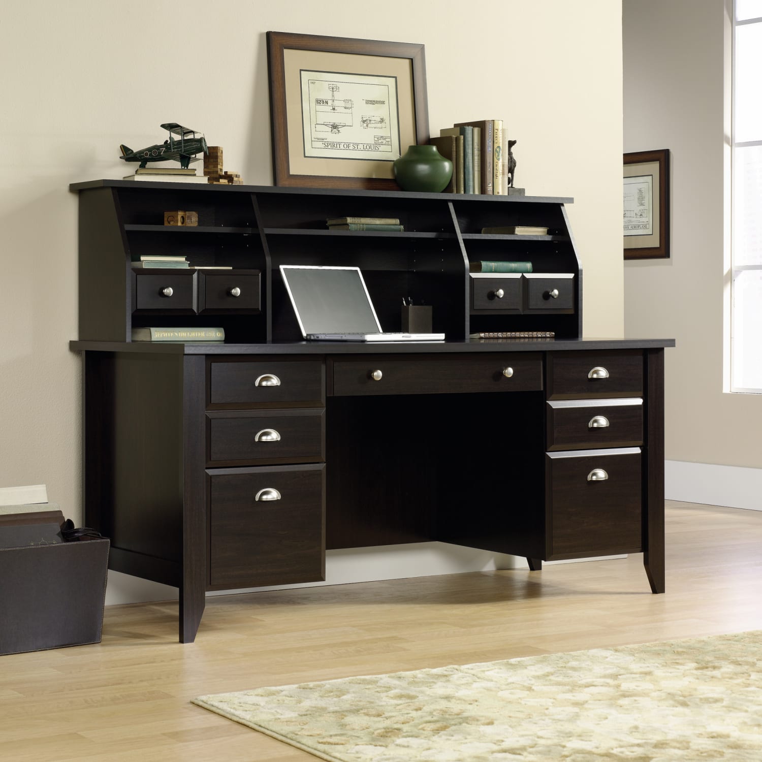 Sauder Shoal Creek 66inW Executive Computer Desk, Jamocha Wood - Image 6