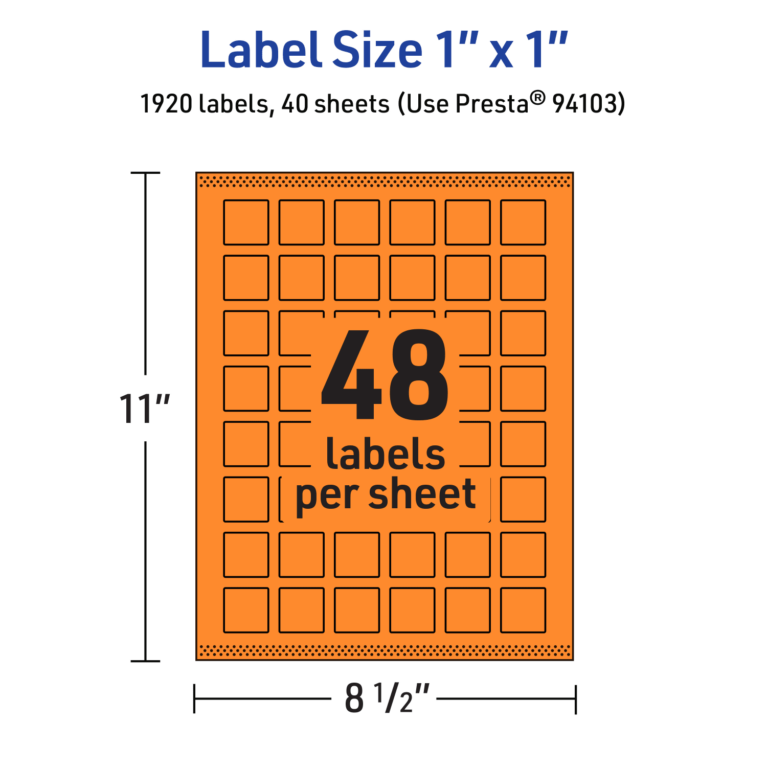 Avery Print-To-The-Edge Labels With Sure Feed Technology And Easy Peel, 94103-BOP40, Square, 1in x 1in, Matte Bright Orange, Pack of 1920 - Image 6