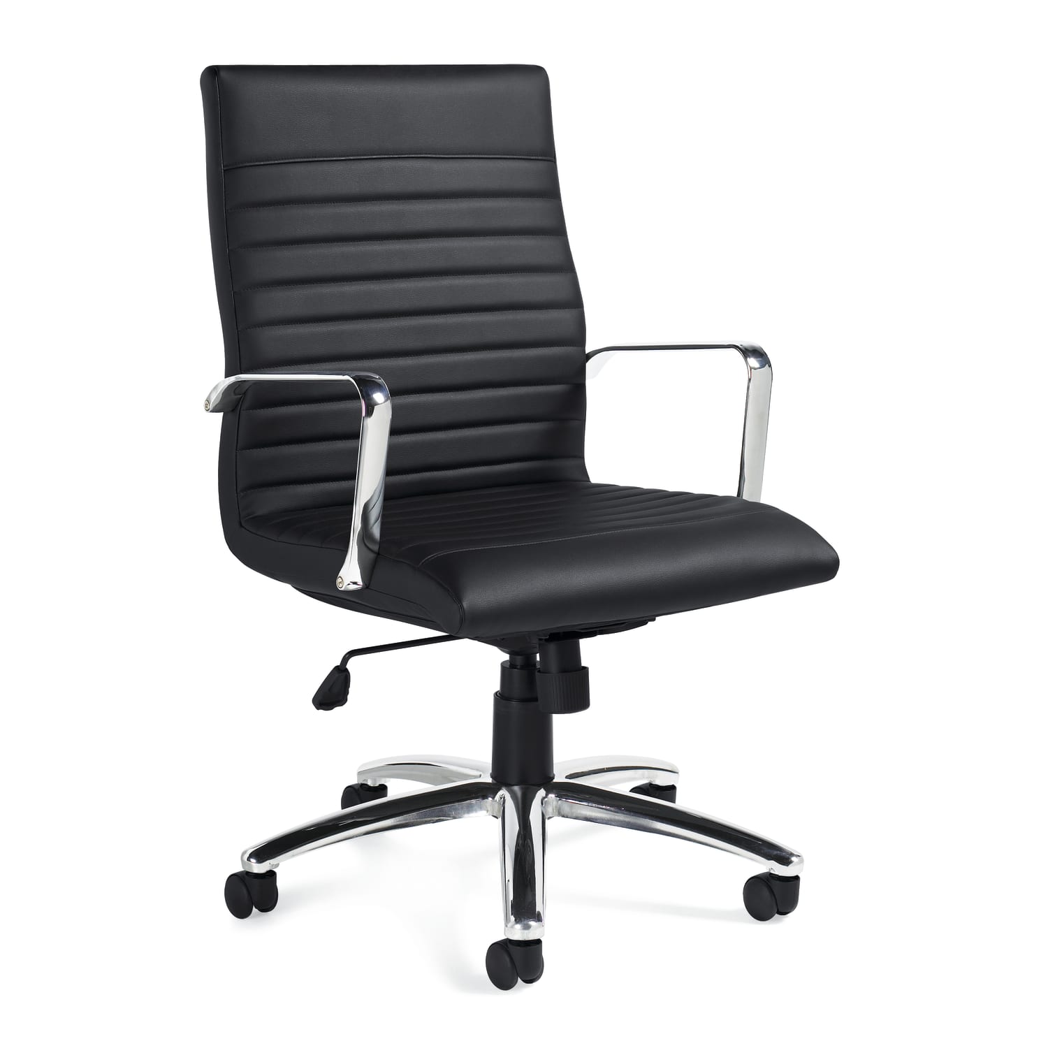Offices To Go Luxehide Executive Bonded Leather Chair With Stitch Detail Black PopularChairscom