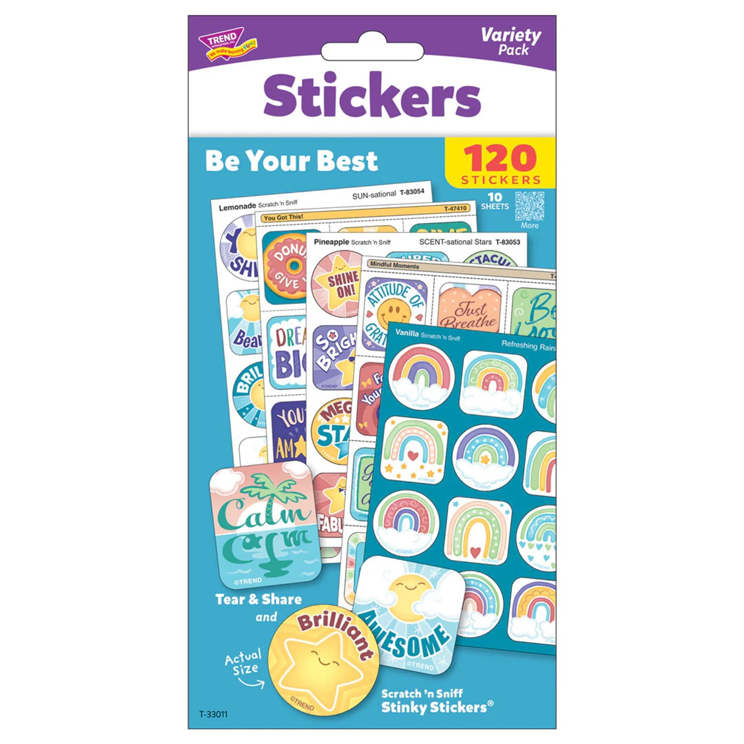 TREND Mixed Stickers Variety Pack, Be Your Best, 120 Per Pack, Set Of 2 Packs - Image 6
