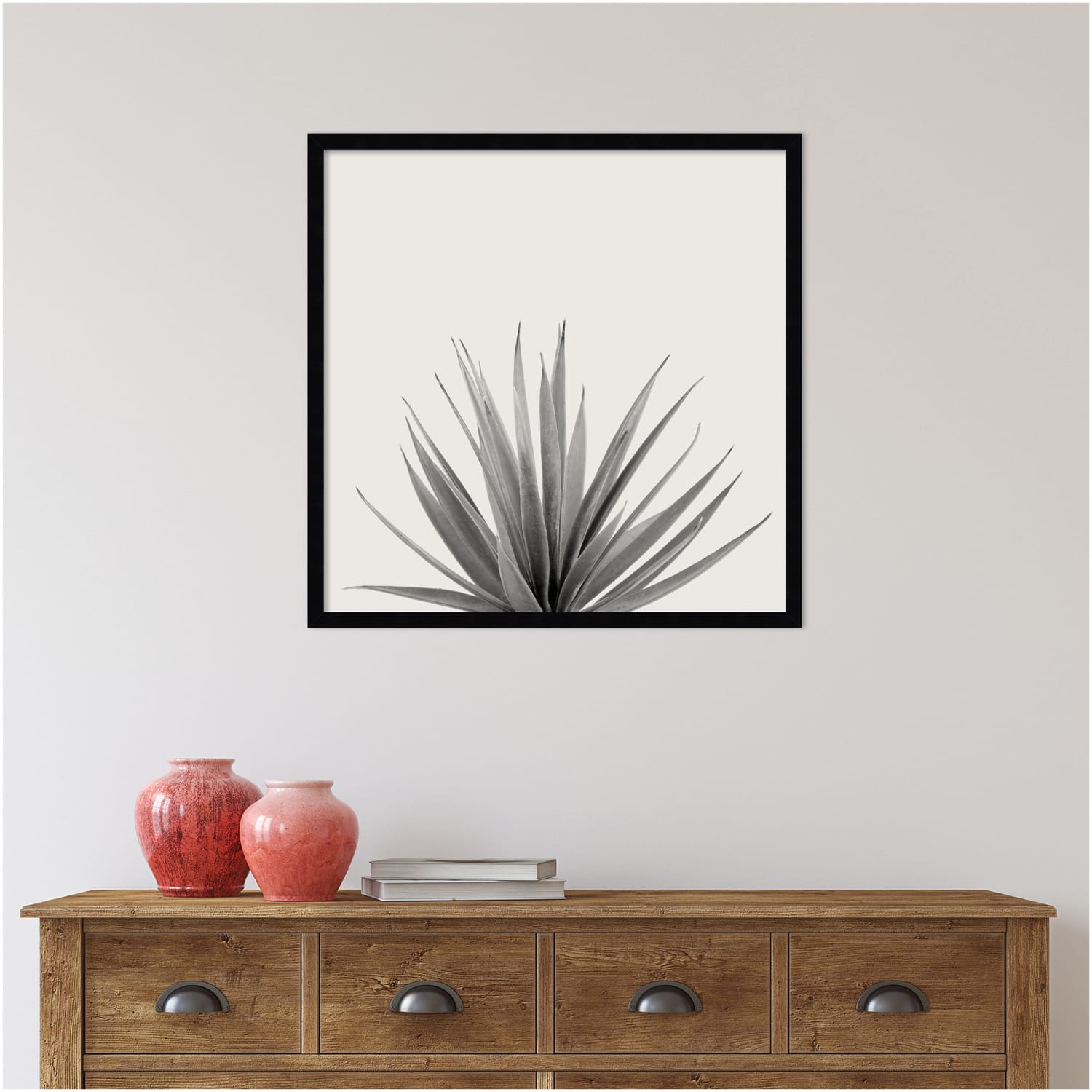 Amanti Art Haze Agave Succulent by The Creative Bunch Wood Framed Wall Art Print, 25inH x 25inW, Black - Image 6