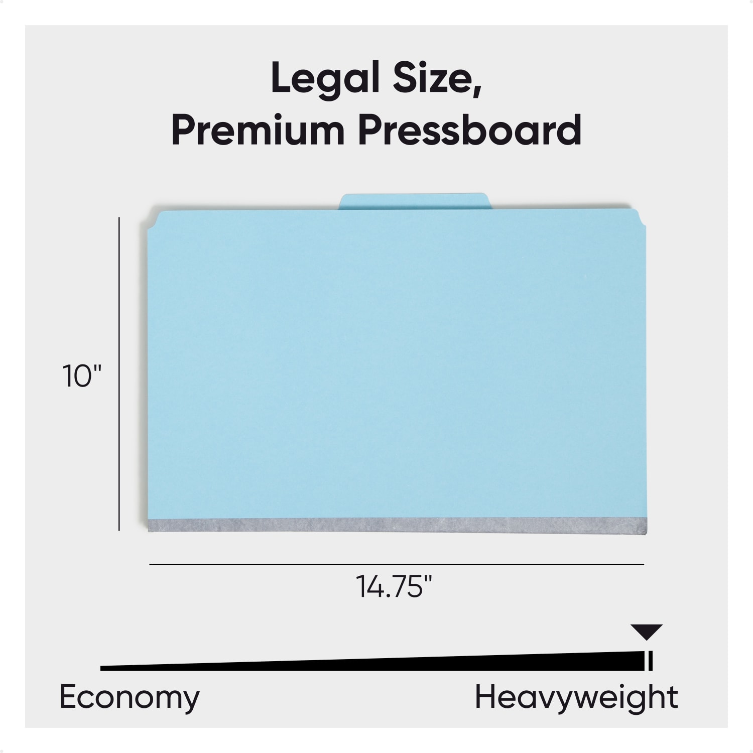 Smead Classification Folders, Top-Tab With SafeSHIELD Coated Fasteners, 2in Expansion, Legal Size, 50% Recycled, Blue, Box Of 10 - Image 3