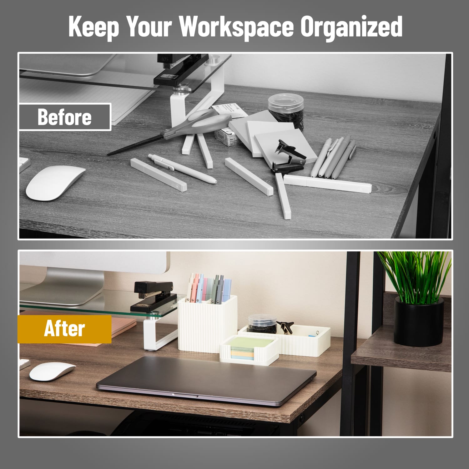 Mind Reader 3-Piece Cement Desk Organizer Set, Cream - Image 6