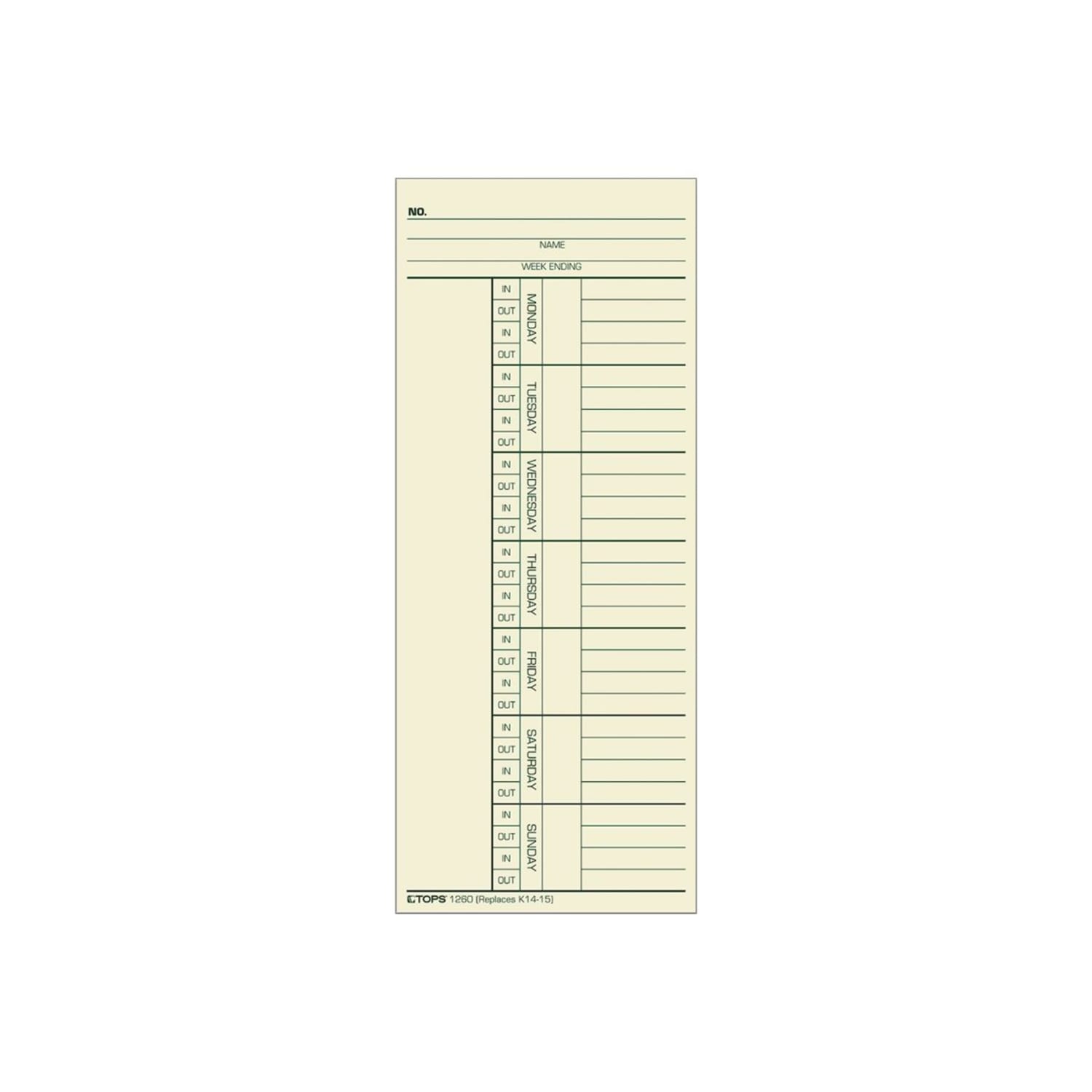 TOPS - Weekly time card - week to page - 100 sheets - - Image 3