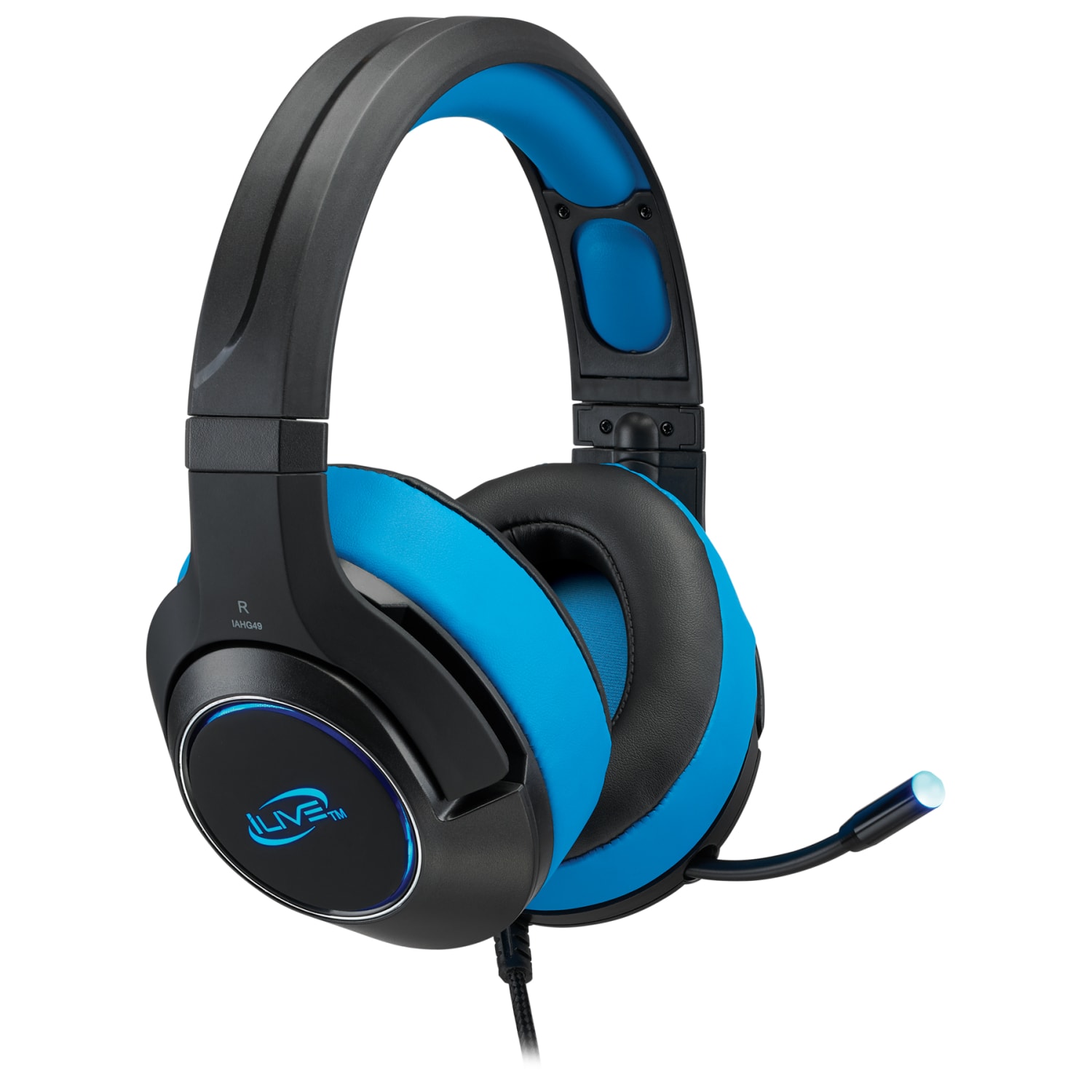 iLive Electronics IAHG49B Over-The-Ear Gaming Headphones, Black/Blue - Image 3