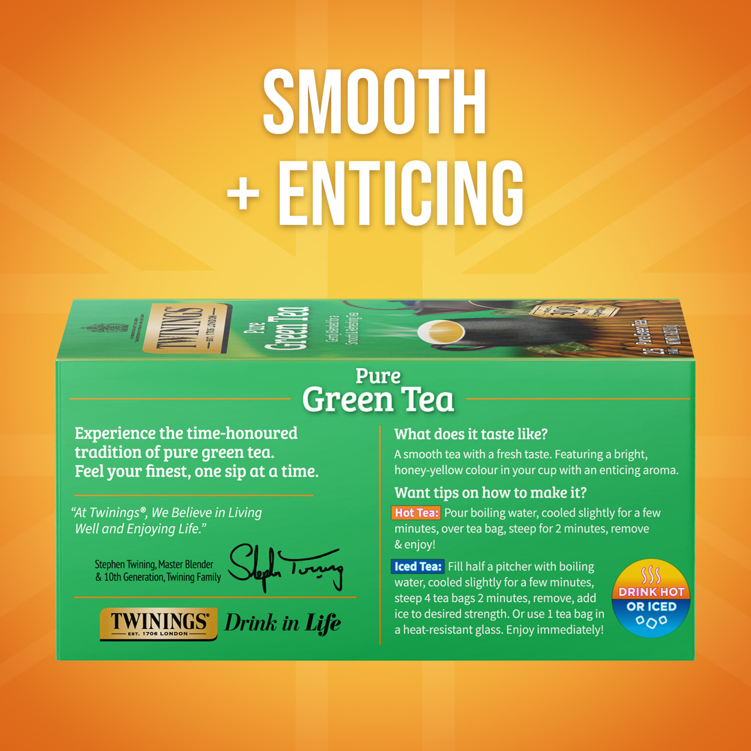 Twinings Green Tea Bags, 2 Oz, 25/Box - Image 3