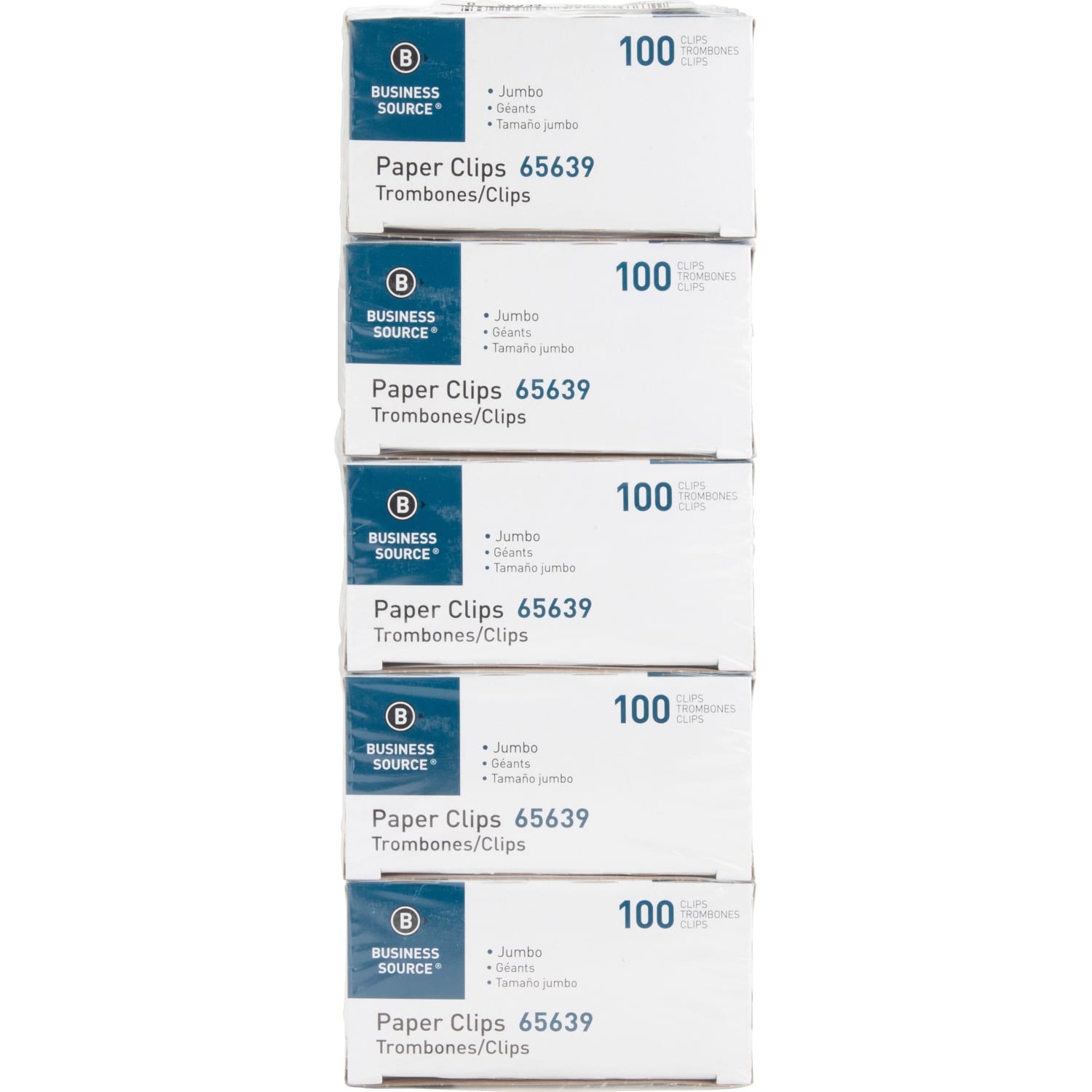 Business Source Paper Clips - Jumbo - 1000 / Pack - Silver - Steel - Image 3