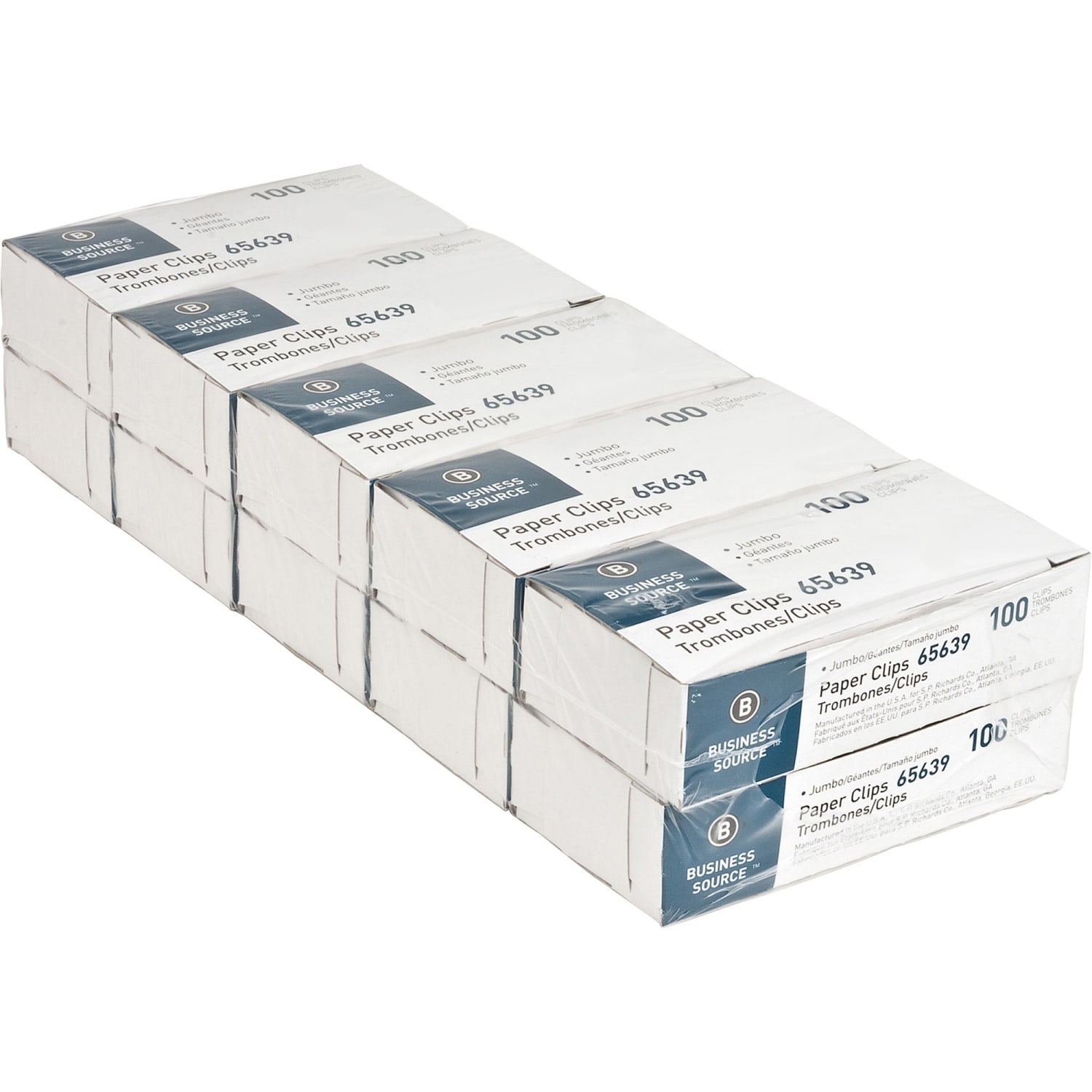 Business Source Paper Clips - Jumbo - 1000 / Pack - Silver - Steel - Image 4