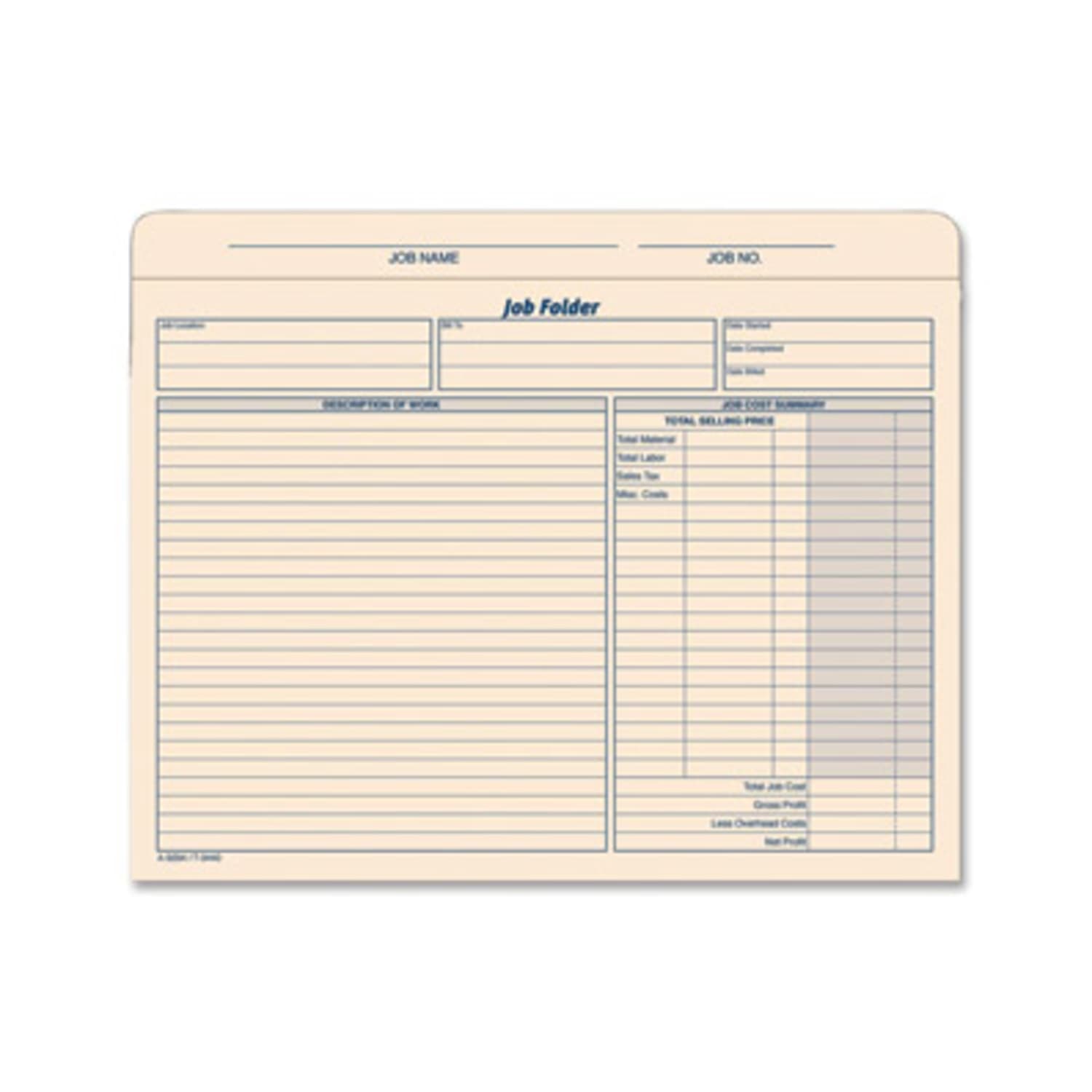 TOPS Letter File Jacket - 8 1/2in x 11in - Manila - Preprinted - 20 / Pack