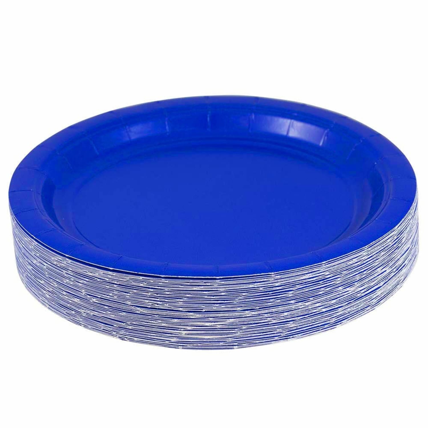 JAM PAPER Round Paper Party Plates, Small, 7 Inch, Royal Blue, 50/pack - Image 3