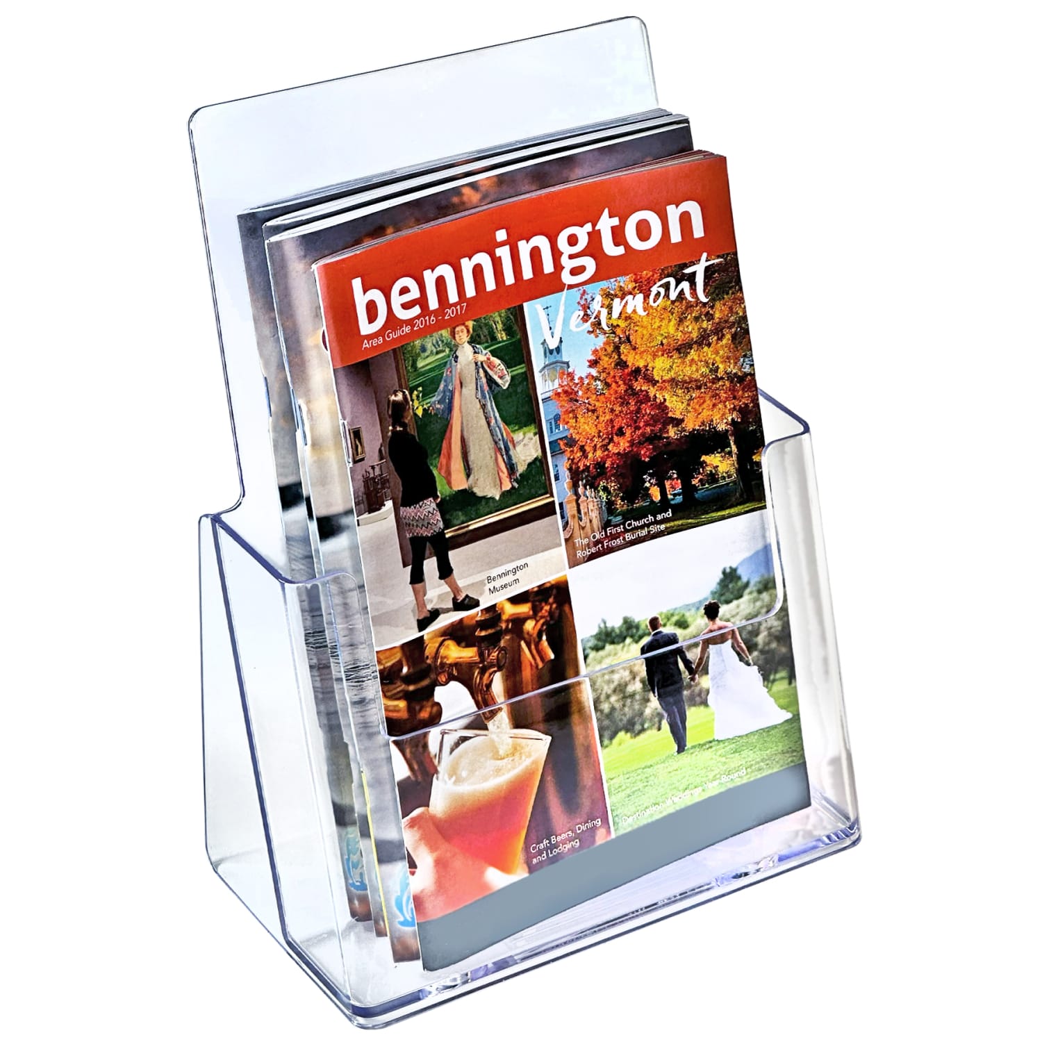 Azar Displays Countertop Bifold Brochure Holders, 6-1/2in x 9-1/2in, Clear, Pack Of 10 Holders - Image 3