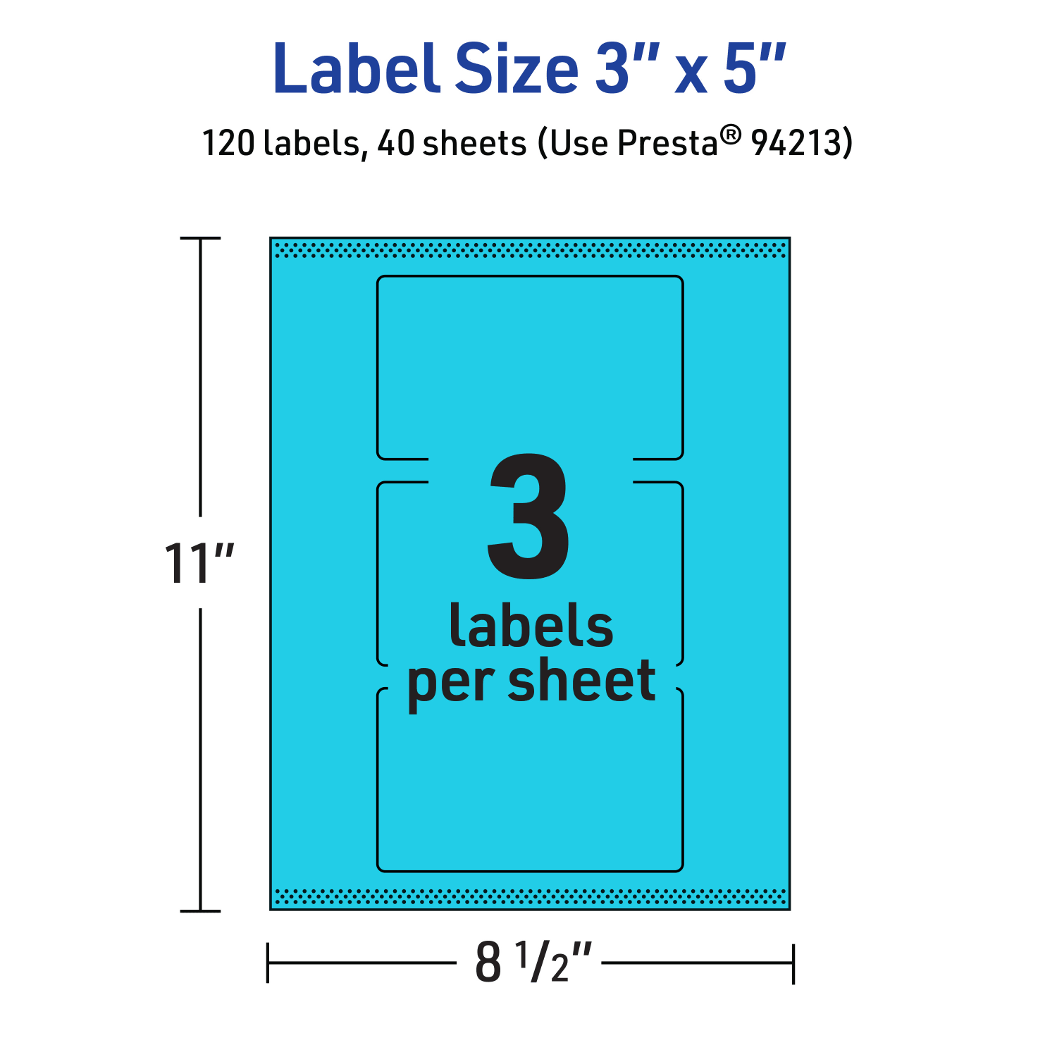 Avery Print-To-The-Edge Labels With Sure Feed Technology And Easy Peel, 94213-BBP40, Rectangle, 3in x 5in, Matte Bright Blue, Pack of 120 - Image 6