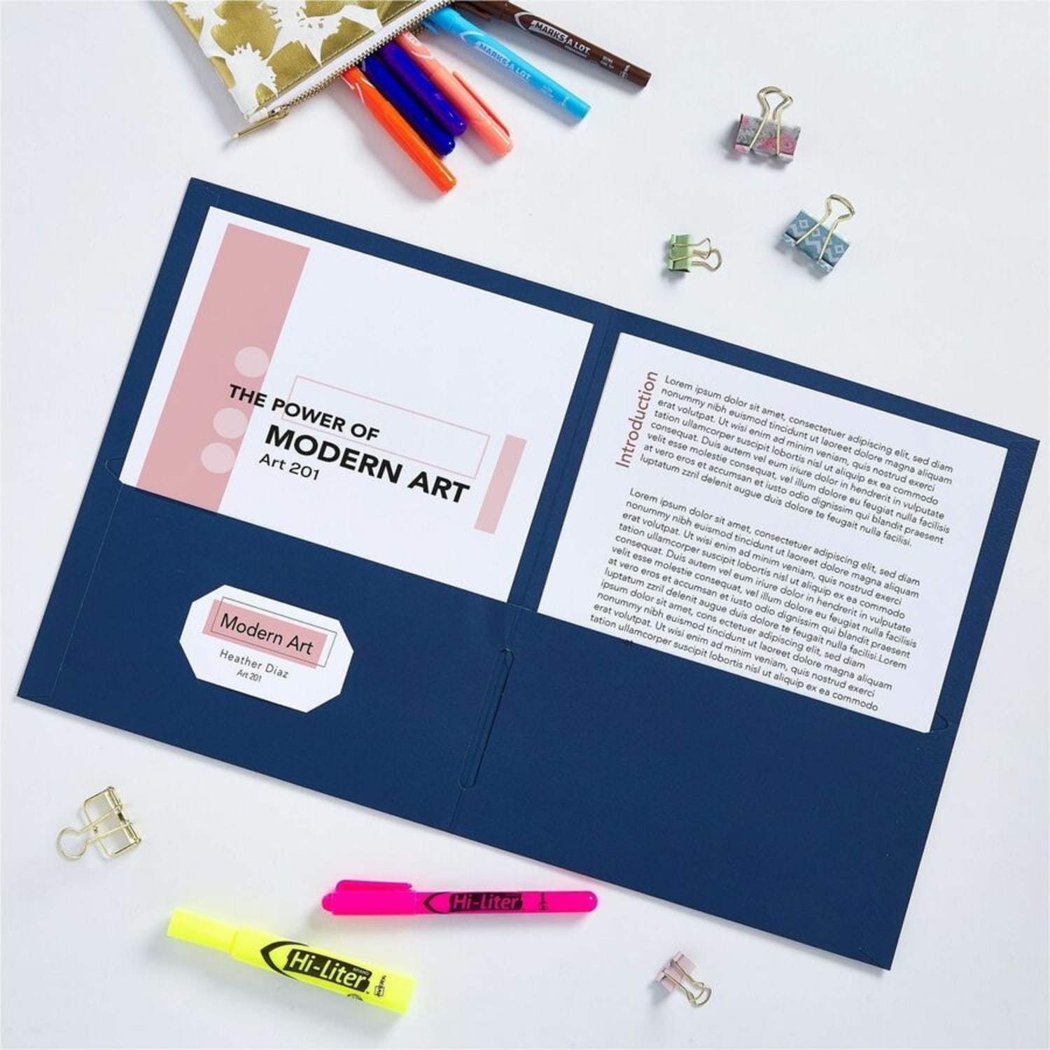 Avery Letter Pocket Folder - 8 1/2in x 11in - 40 Sheets Capacity - 2 Internal Pocket(s) - Embossed Paper - Assorted - Embossed - 25/Box - 5 / Carton - Image 5