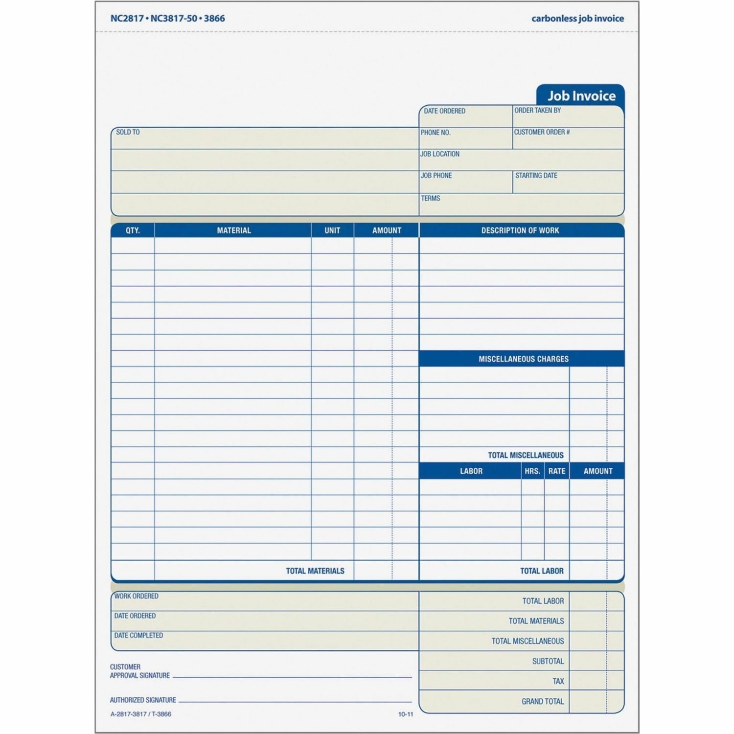 TOPS 3-Part Job Invoices, 8 1/2in x 11in, Pack Of 50 Sets - Image 4