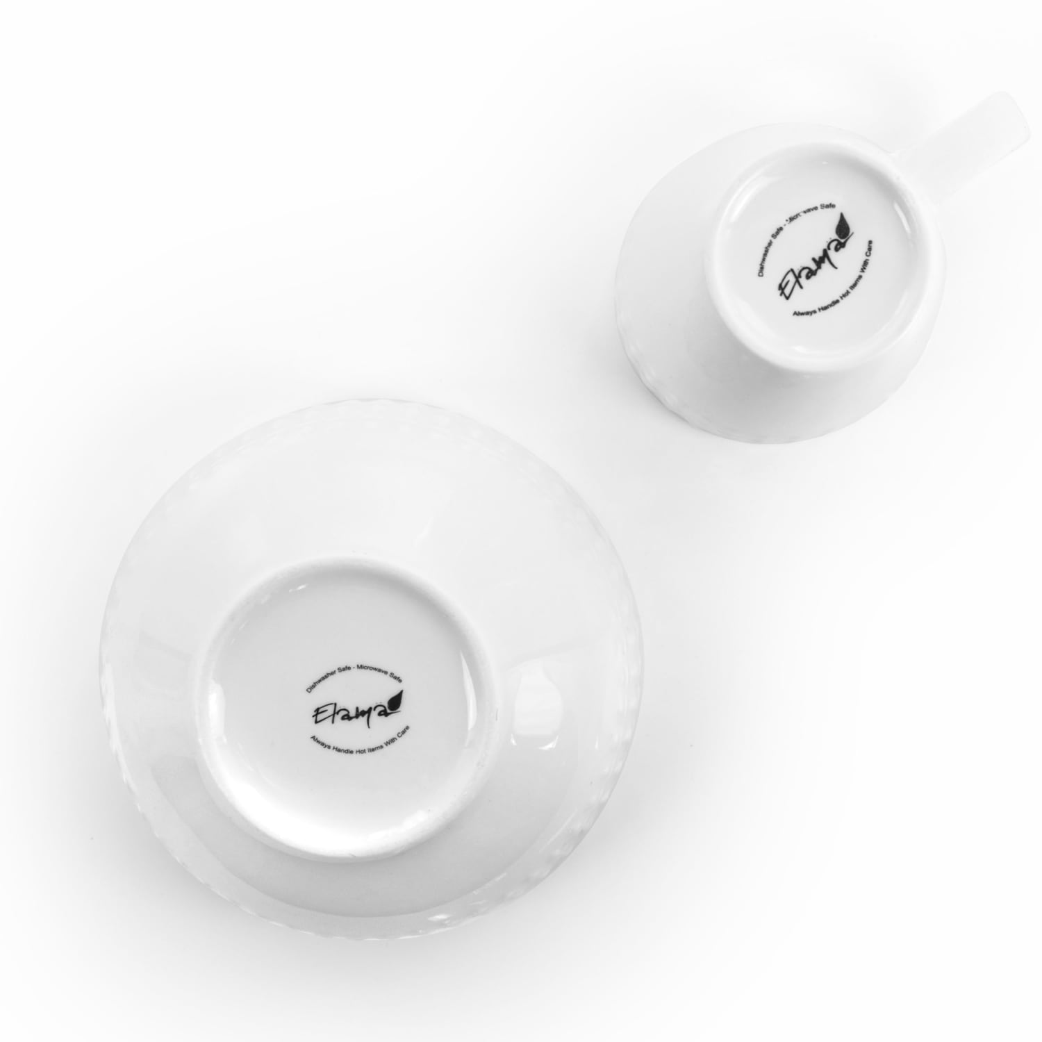 Elama Cara 16-Piece Round Porcelain Dinnerware Set, White - Image 4