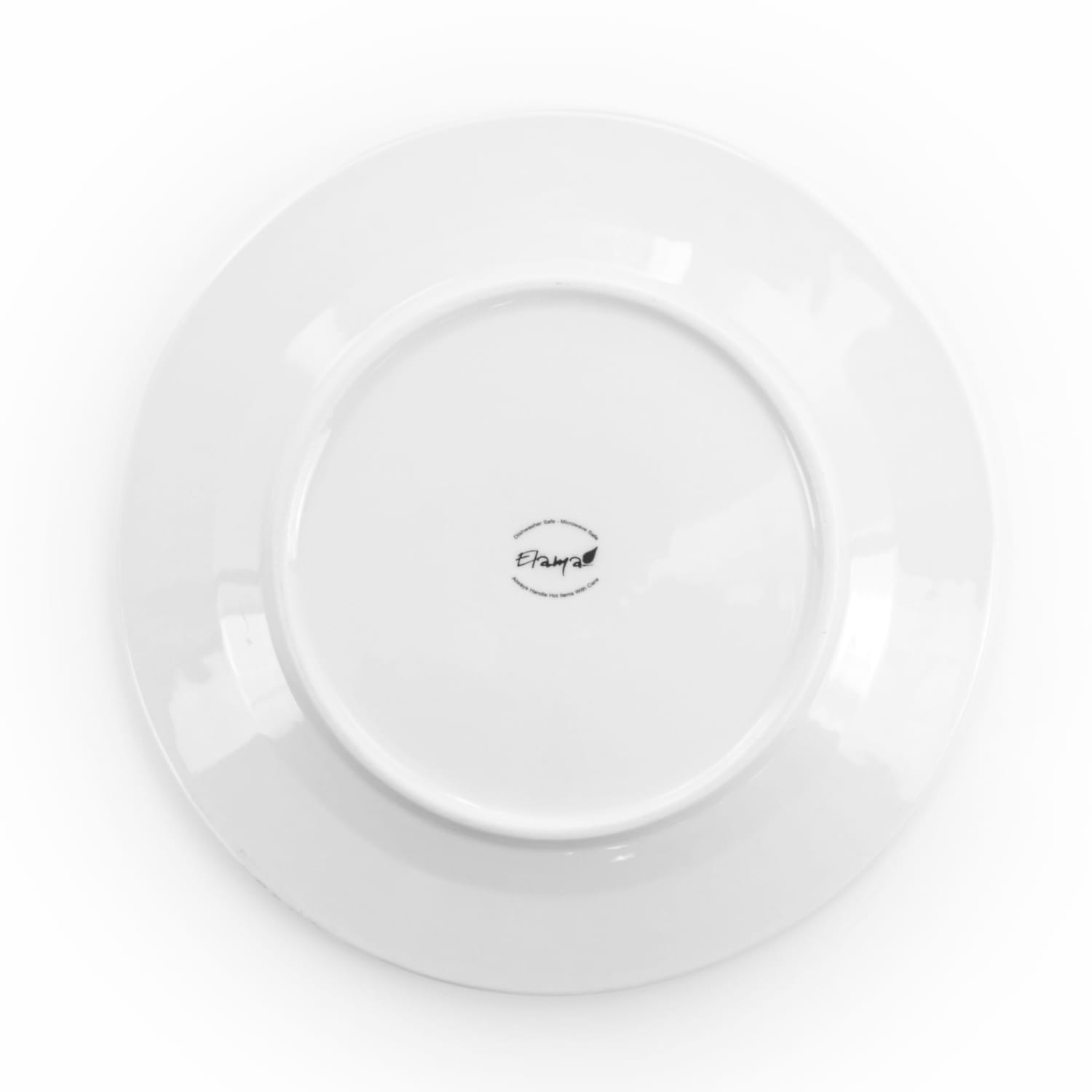 Elama Cara 16-Piece Round Porcelain Dinnerware Set, White - Image 5