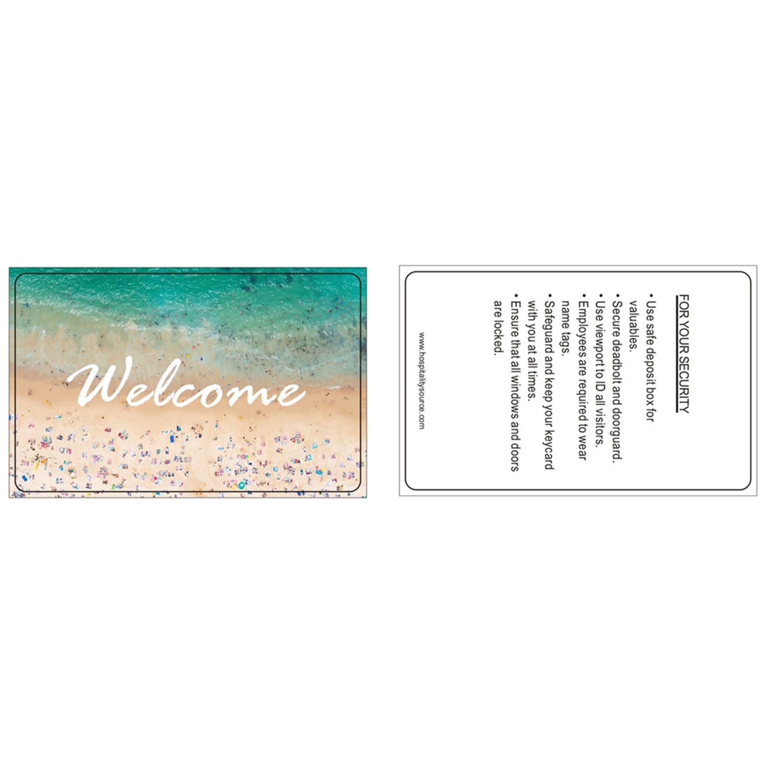 Hospitality Source RFID Welcome Key Cards, Beach Scene, Set Of 200 Key Cards