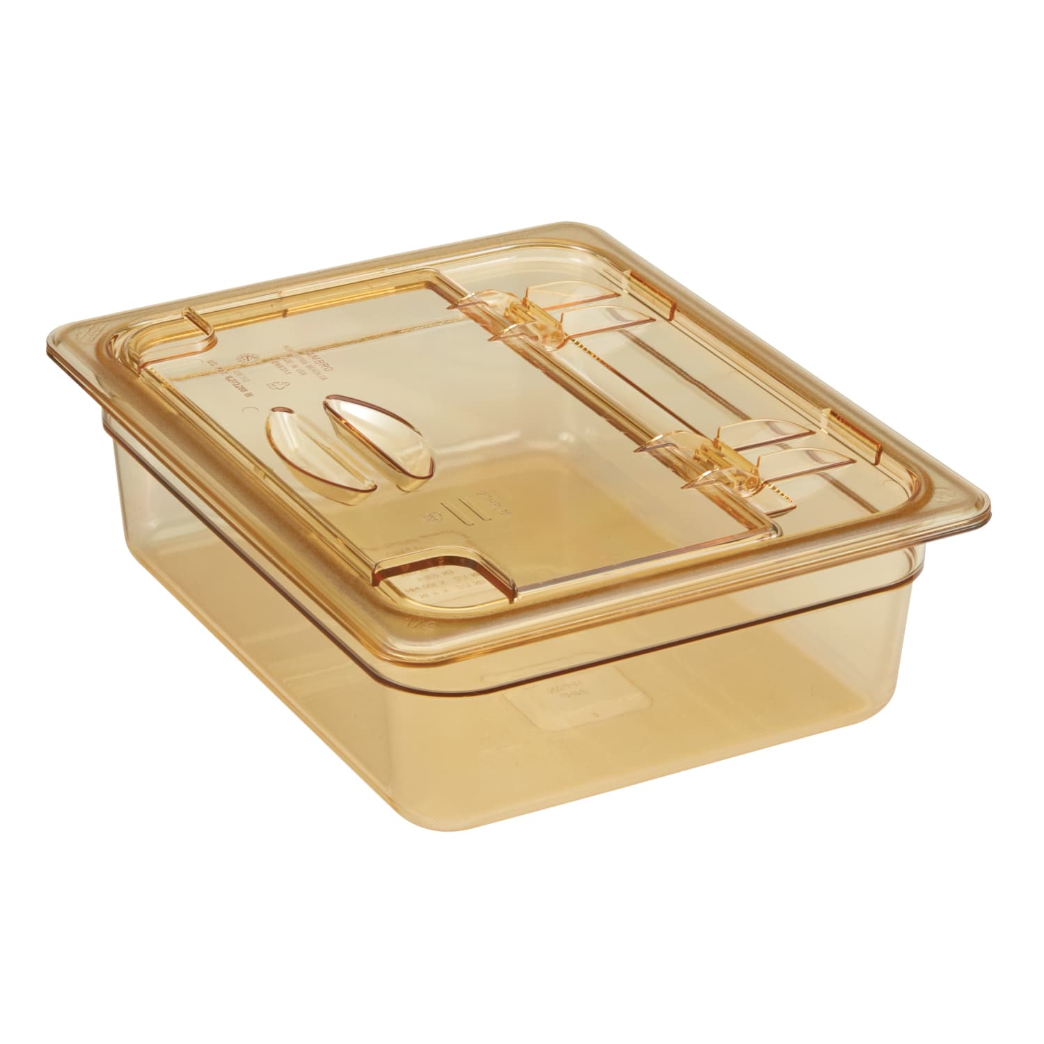Cambro H-Pan High-Heat GN 1/2 Notched FlipLids, Amber, Set Of 6 Lids - Image 4
