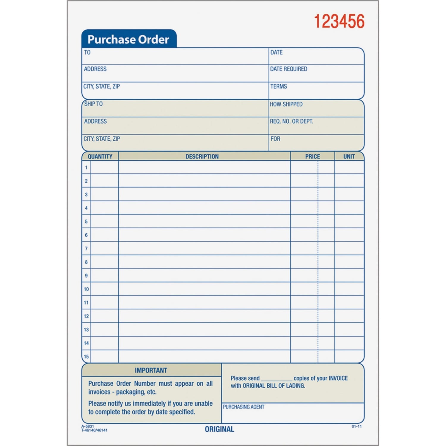 TOPS Purchase Order Book, Carbonless, 2 Parts, 5-1/2in x 7-7/8in - Image 3