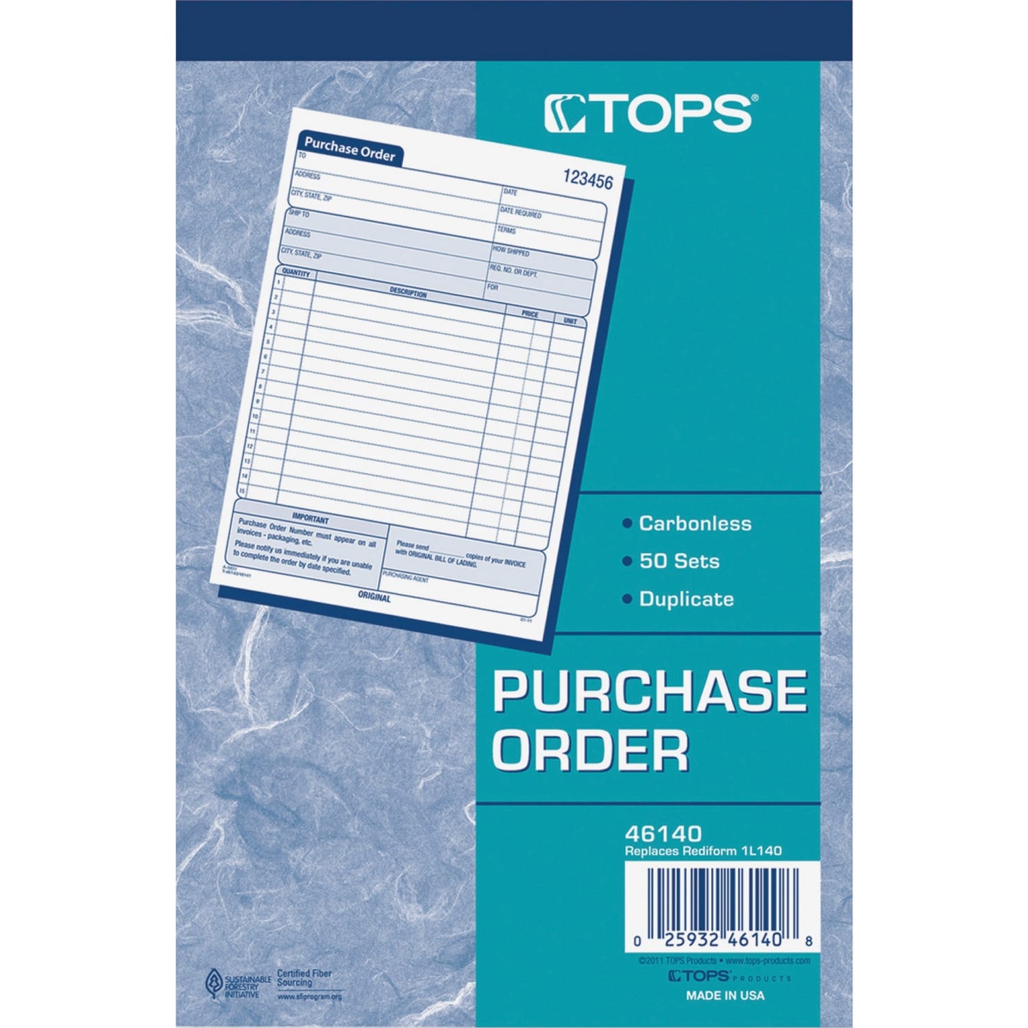TOPS Purchase Order Book, Carbonless, 2 Parts, 5-1/2in x 7-7/8in - Image 4