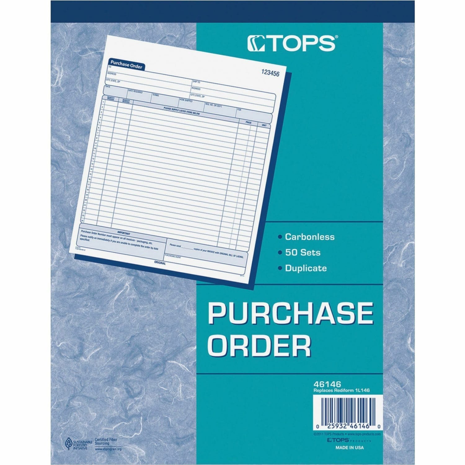 TOPS Purchase Order Book, Carbonless, 2 Parts, 8-1/2inx11in - Image 4