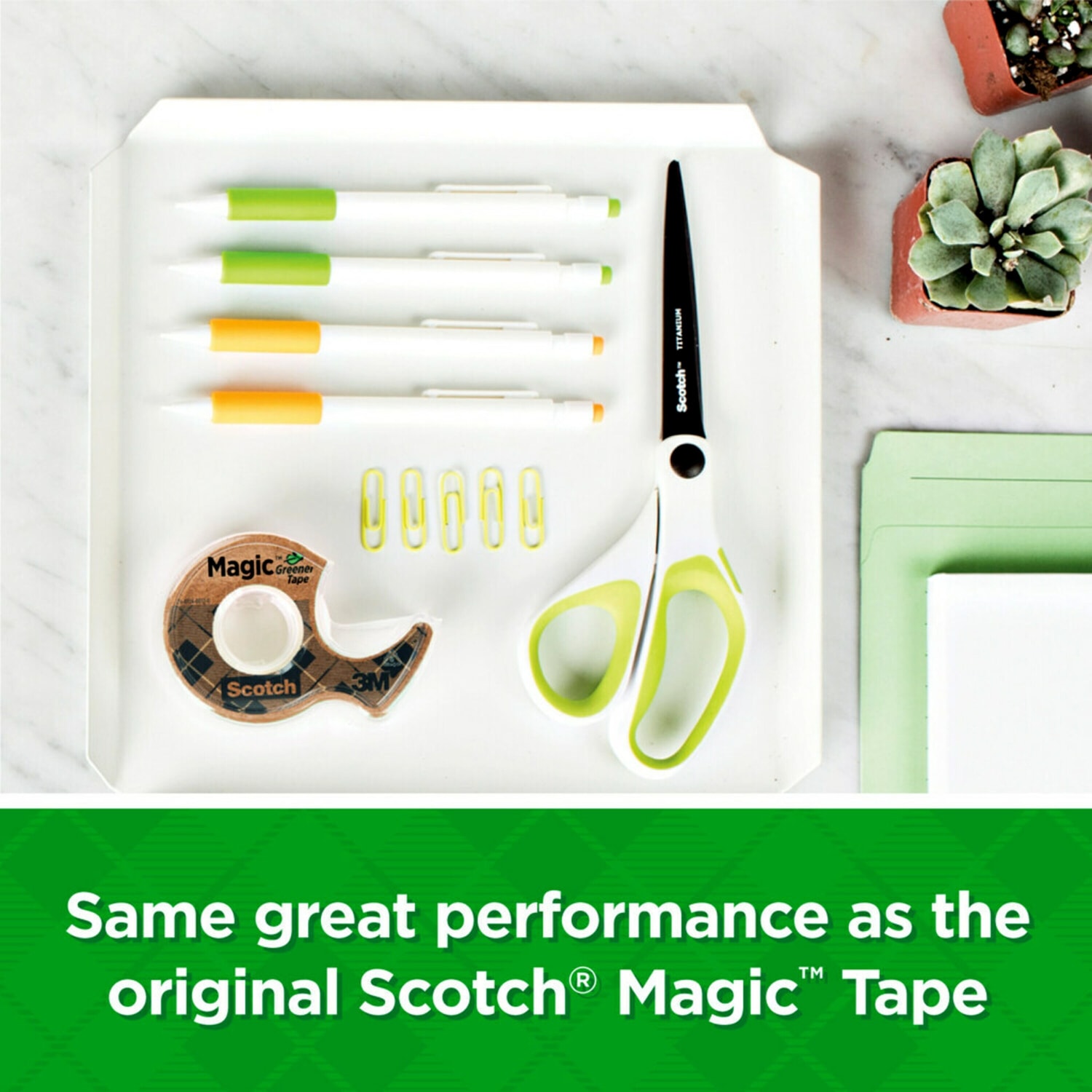 Scotch Greener Magic Tape, Invisible, 6 Tape Rolls with Dispensers, 3/4 in x 600 in, Home Office Supplies and School Supplies for College and Classrooms - Image 4