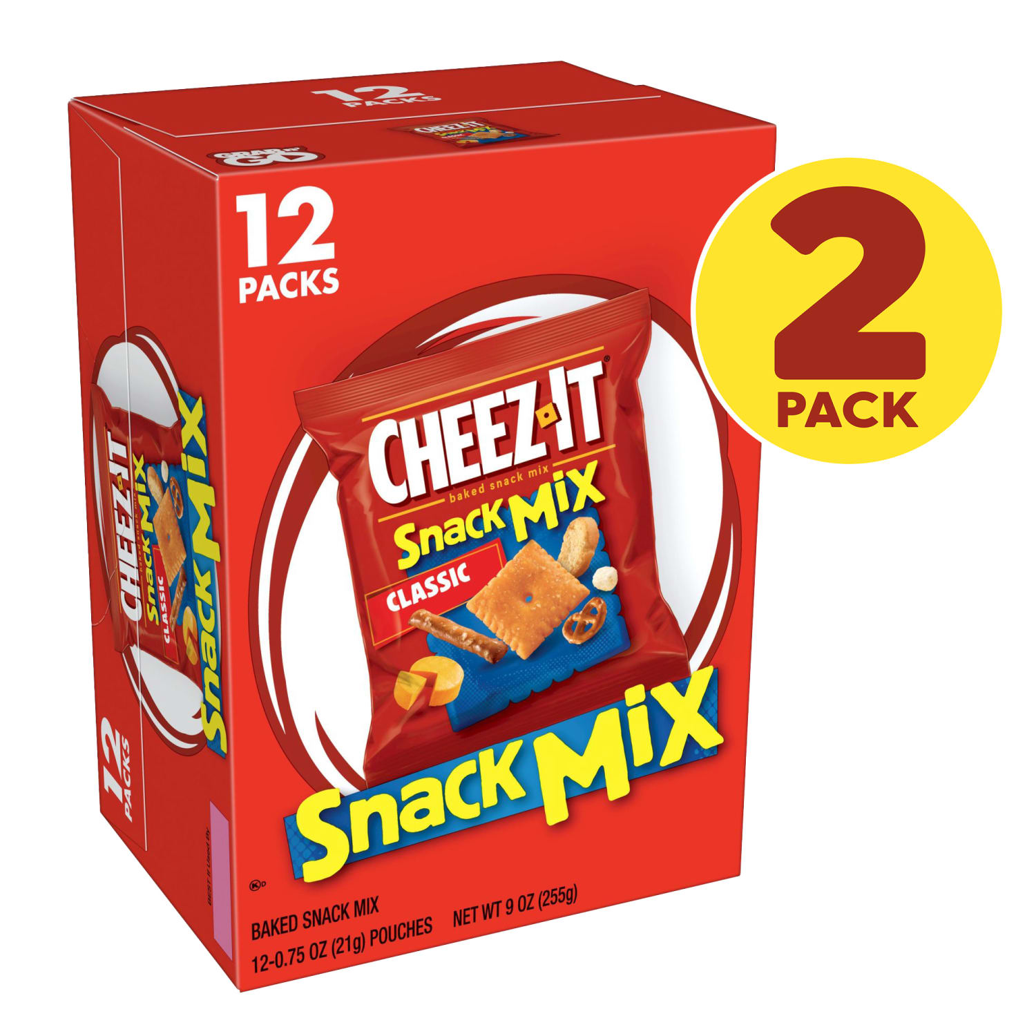 Cheez-It Crackers Snack Mix Tray, 0.75 Oz, 12 Pouches Per Box, Pack Of 2 Boxes - Image 3