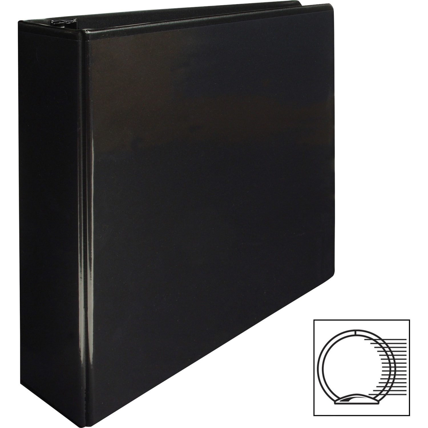Business Source View 3-Ring Binder, 3in Round Rings, Black - Image 3