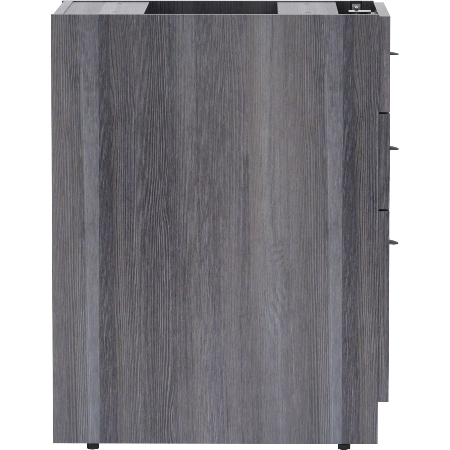 Lorell Essentials 22inD Vertical 3-Drawer Pedestal File Cabinet, Weathered Charcoal - Image 6