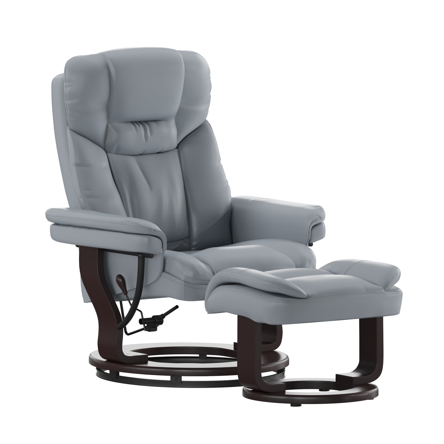 Flash Furniture Contemporary Recliner With Curved Ottoman Gray PopularChairscom