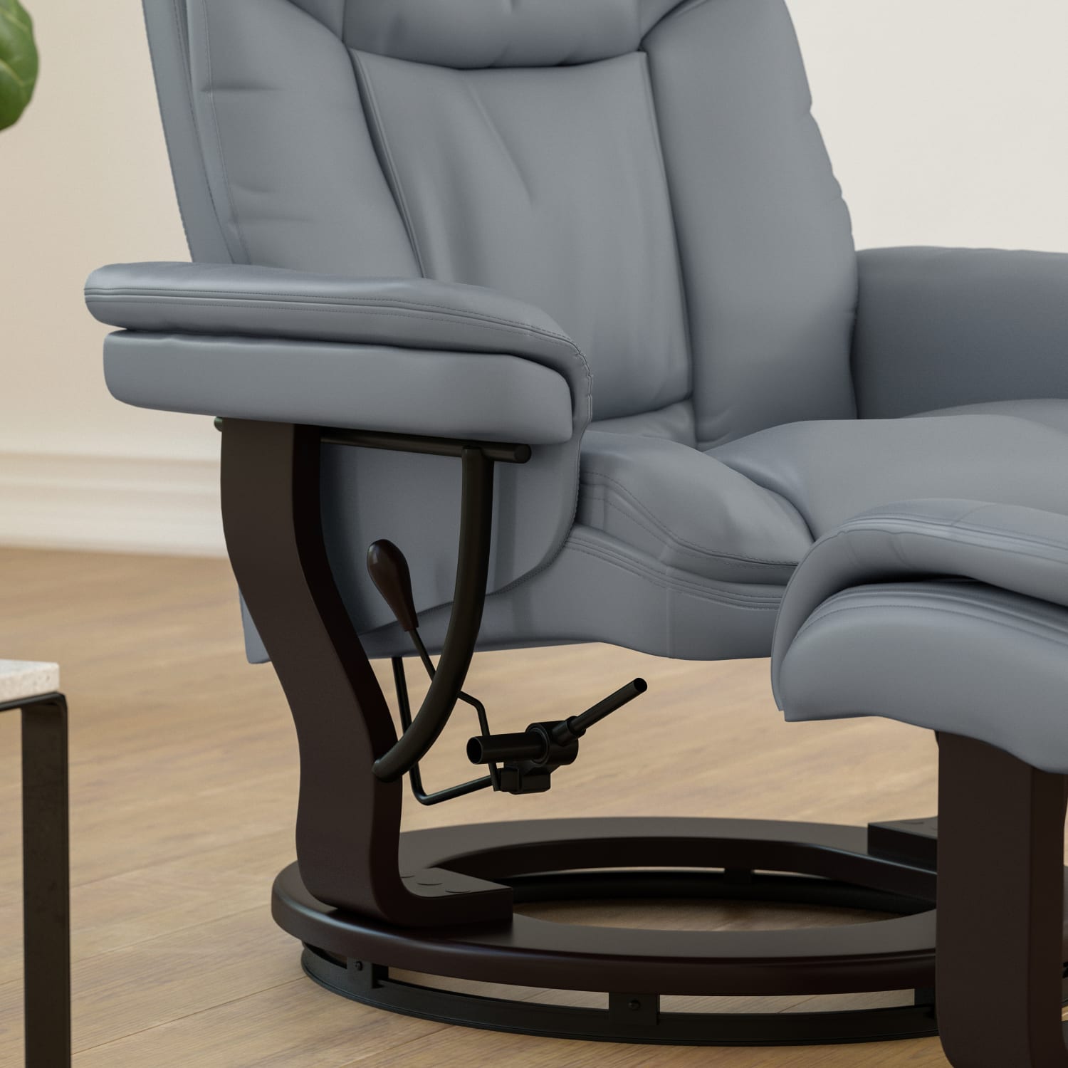 Flash Furniture Contemporary Recliner With Curved Ottoman Gray PopularChairscom