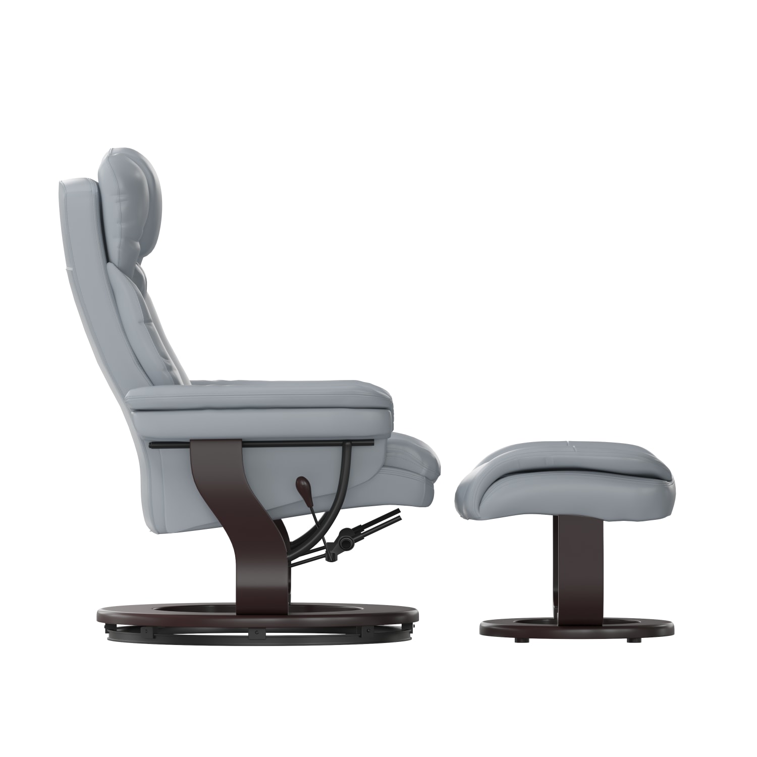 Flash Furniture Contemporary Recliner With Curved Ottoman Gray PopularChairscom