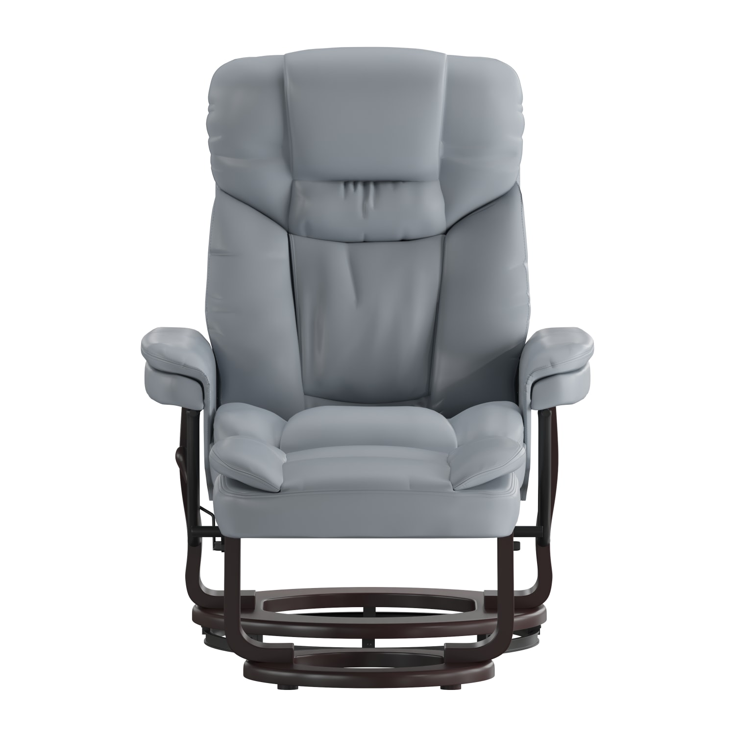 Flash Furniture Contemporary Recliner With Curved Ottoman Gray PopularChairscom